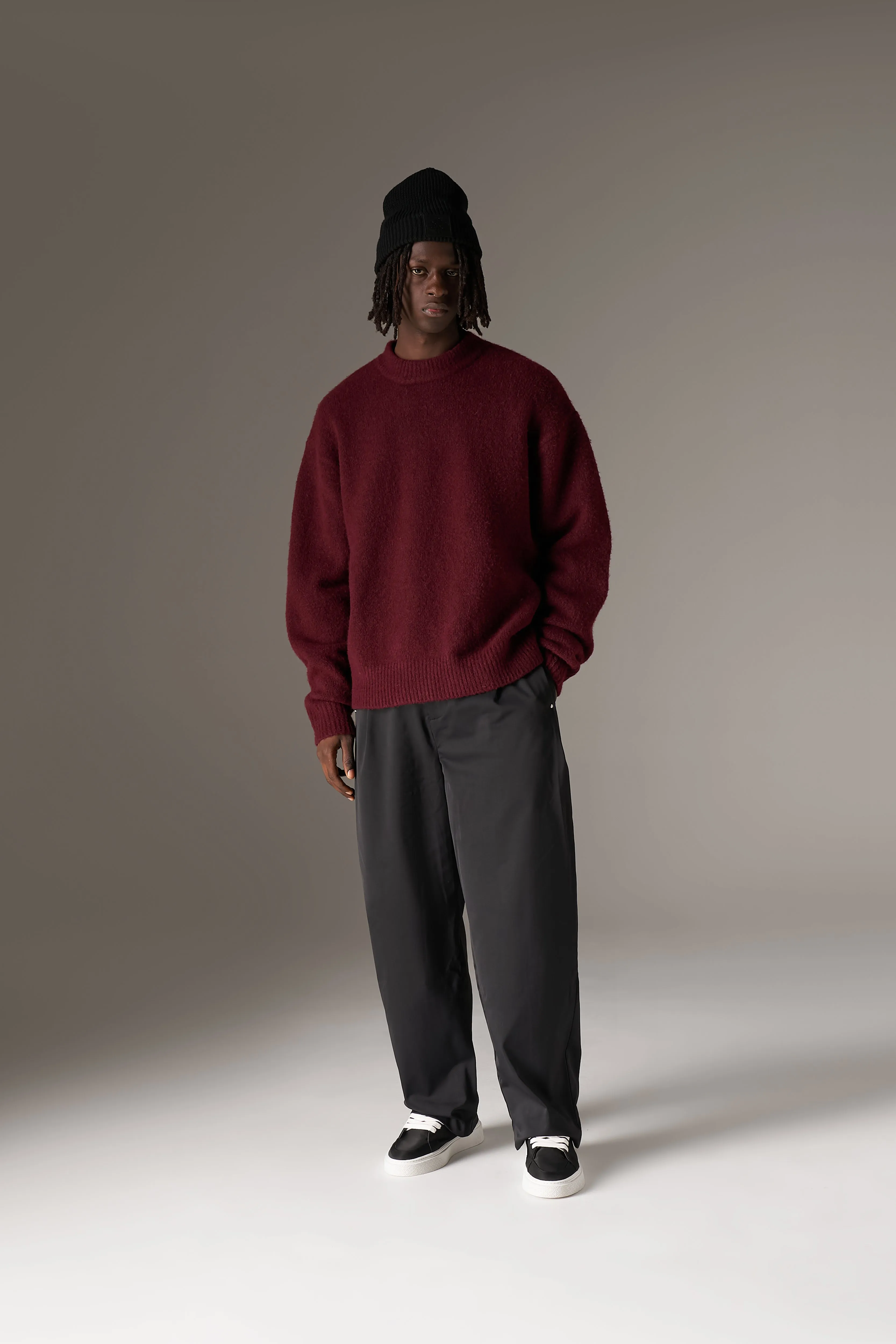 COPYRIGHT BRUSHED KNIT JUMPER - BURGUNDY sold by The Couture Club product image thumbnail 4