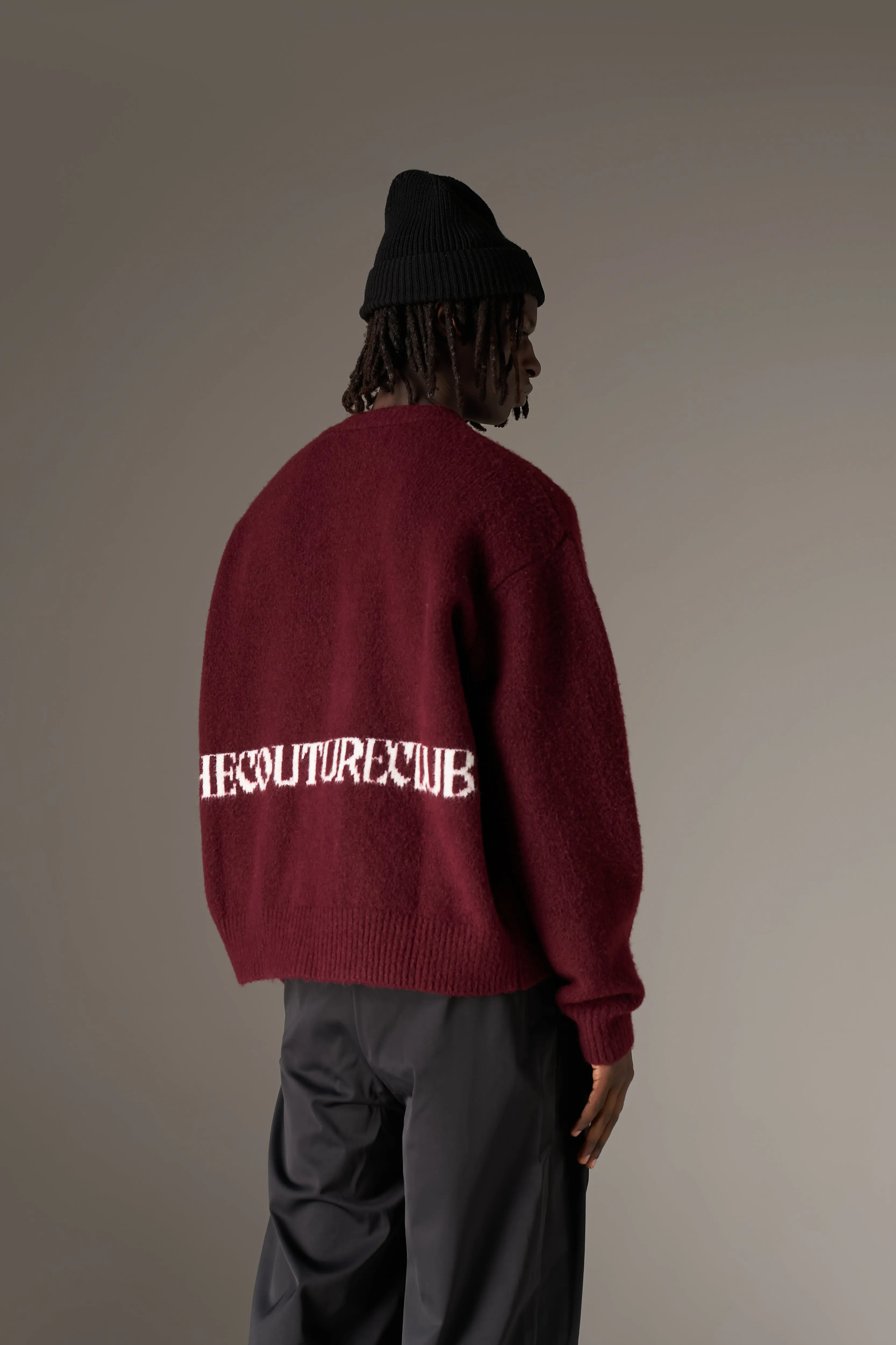 COPYRIGHT BRUSHED KNIT JUMPER - BURGUNDY sold by The Couture Club product image thumbnail 2