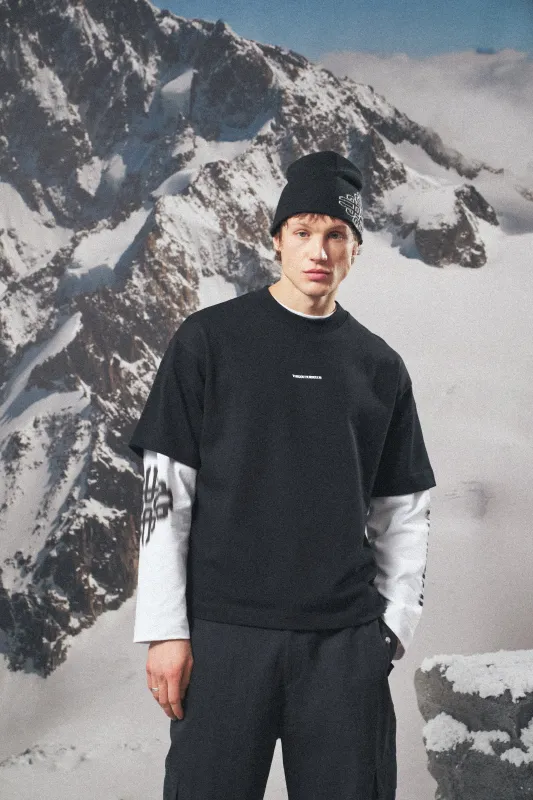 DOUBLE MICRO COPYRIGHT PRINT T-SHIRT - BLACK sold by The Couture Club