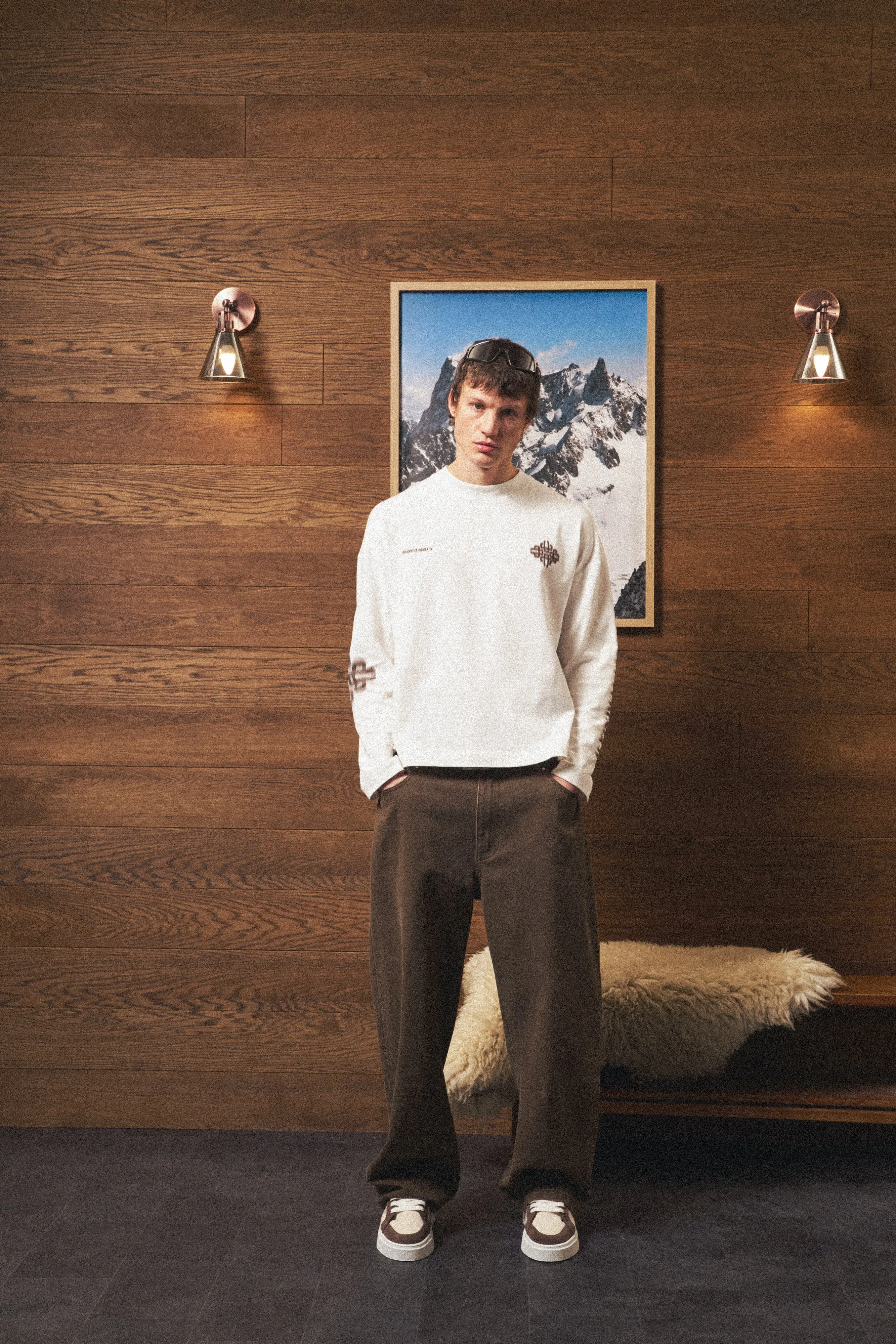 MOTION BLURRED LONG SLEEVE T-SHIRT - OFF WHITE sold by The Couture Club product image thumbnail 3