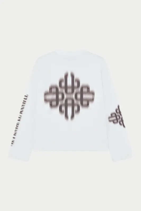 MOTION BLURRED LONG SLEEVE T-SHIRT - OFF WHITE sold by The Couture Club