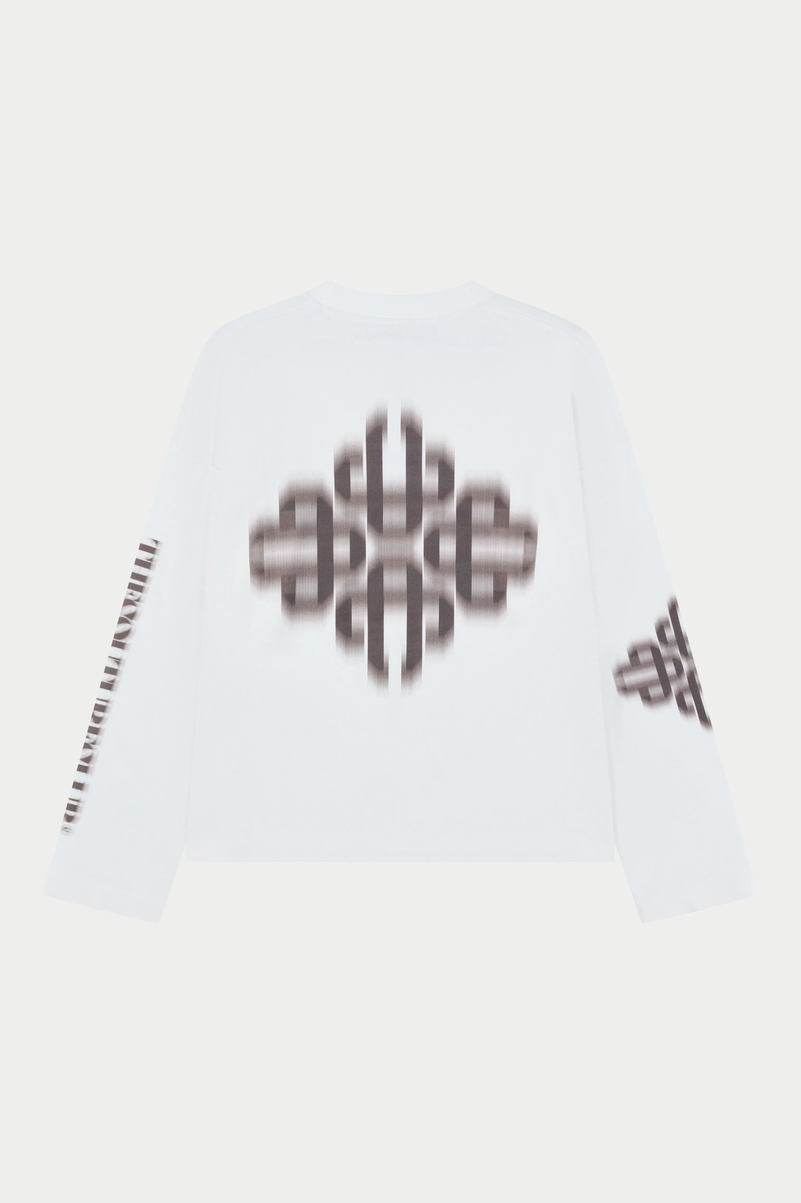 MOTION BLURRED LONG SLEEVE T-SHIRT - OFF WHITE sold by The Couture Club