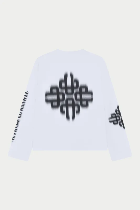 MOTION BLURRED LONG SLEEVE T-SHIRT - WHITE sold by The Couture Club