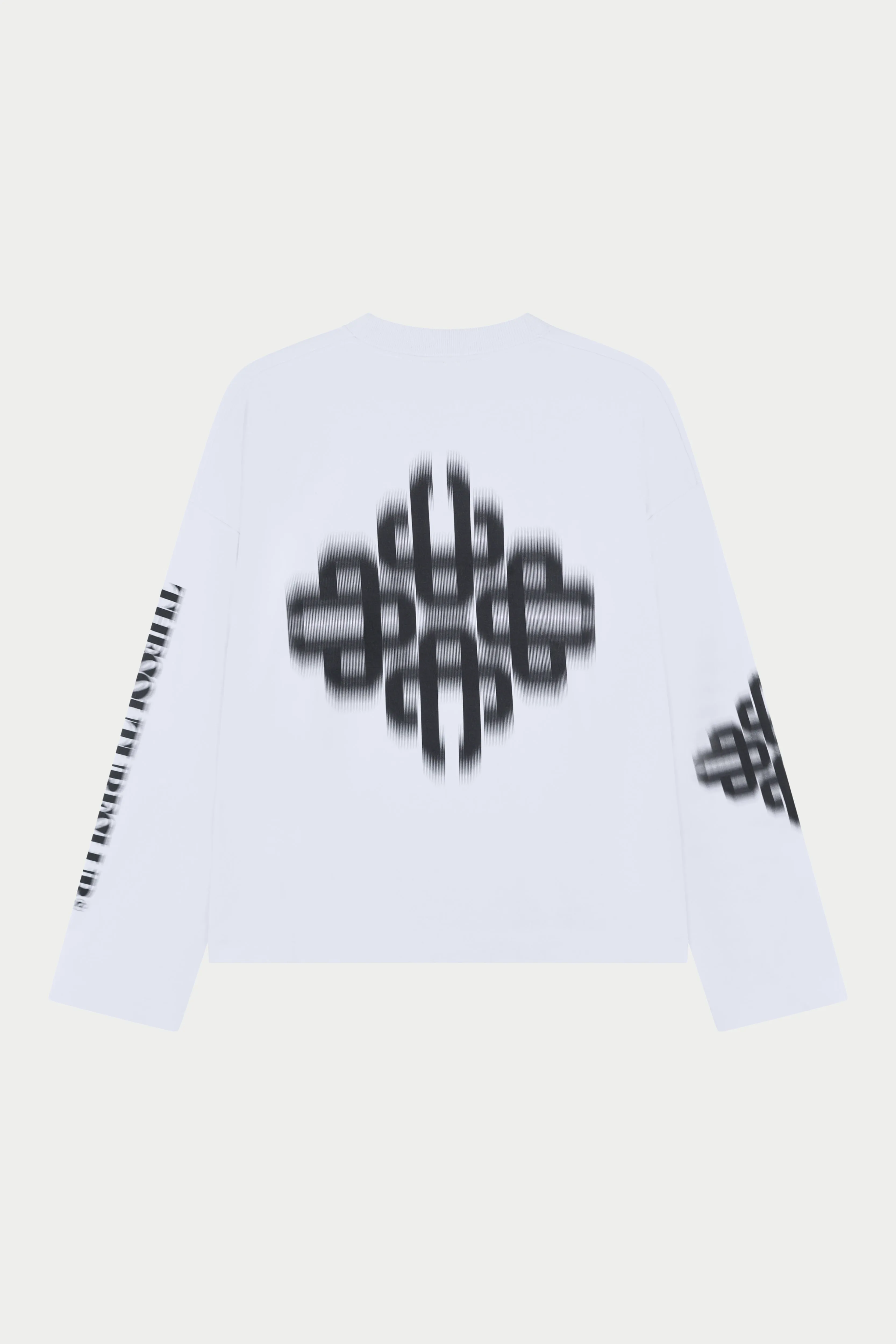 MOTION BLURRED LONG SLEEVE T-SHIRT - WHITE sold by The Couture Club