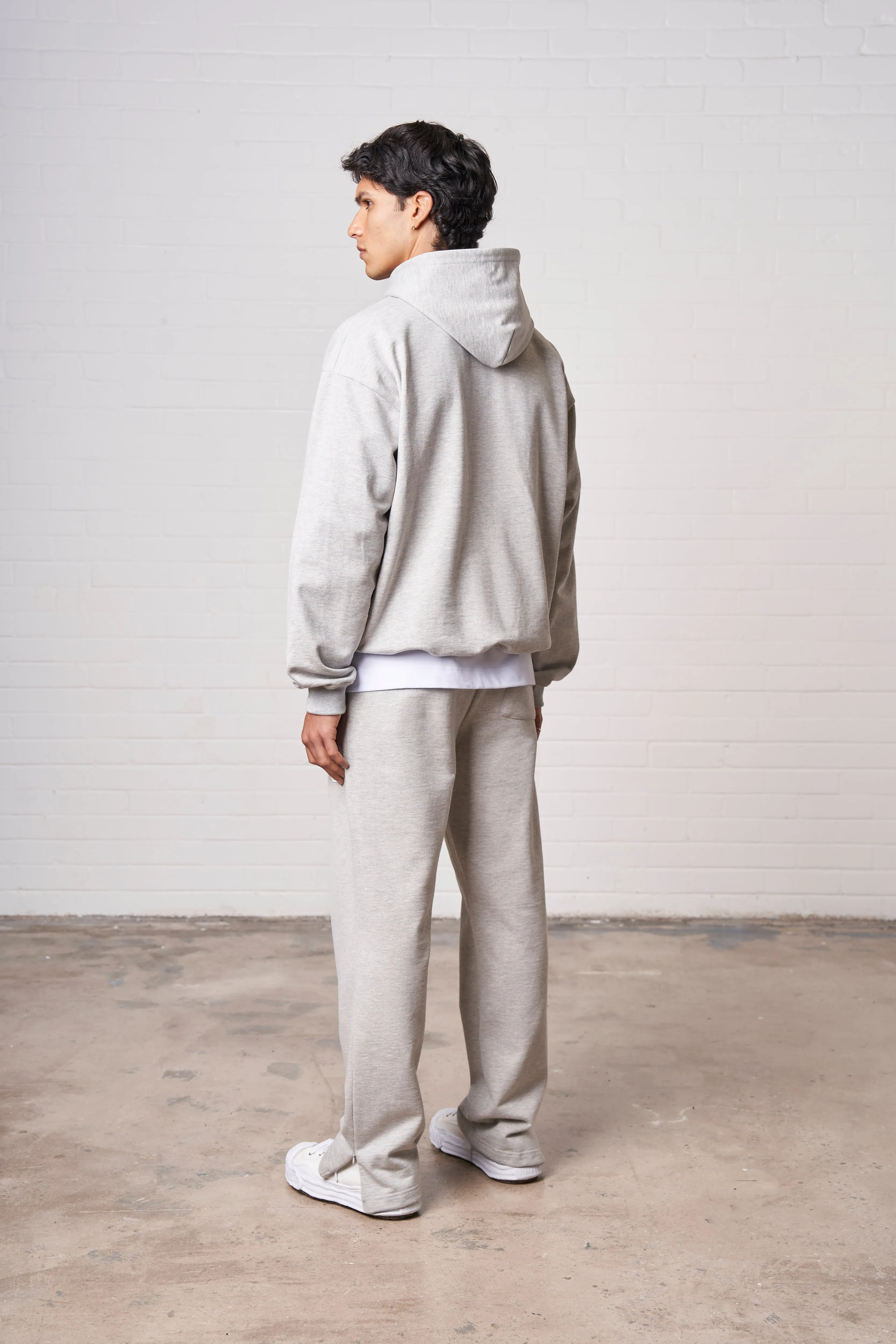 HEAVYWEIGHT APPLIQUE EMBLEM HOODIE - GREY MARL sold by The Couture Club product image thumbnail 5