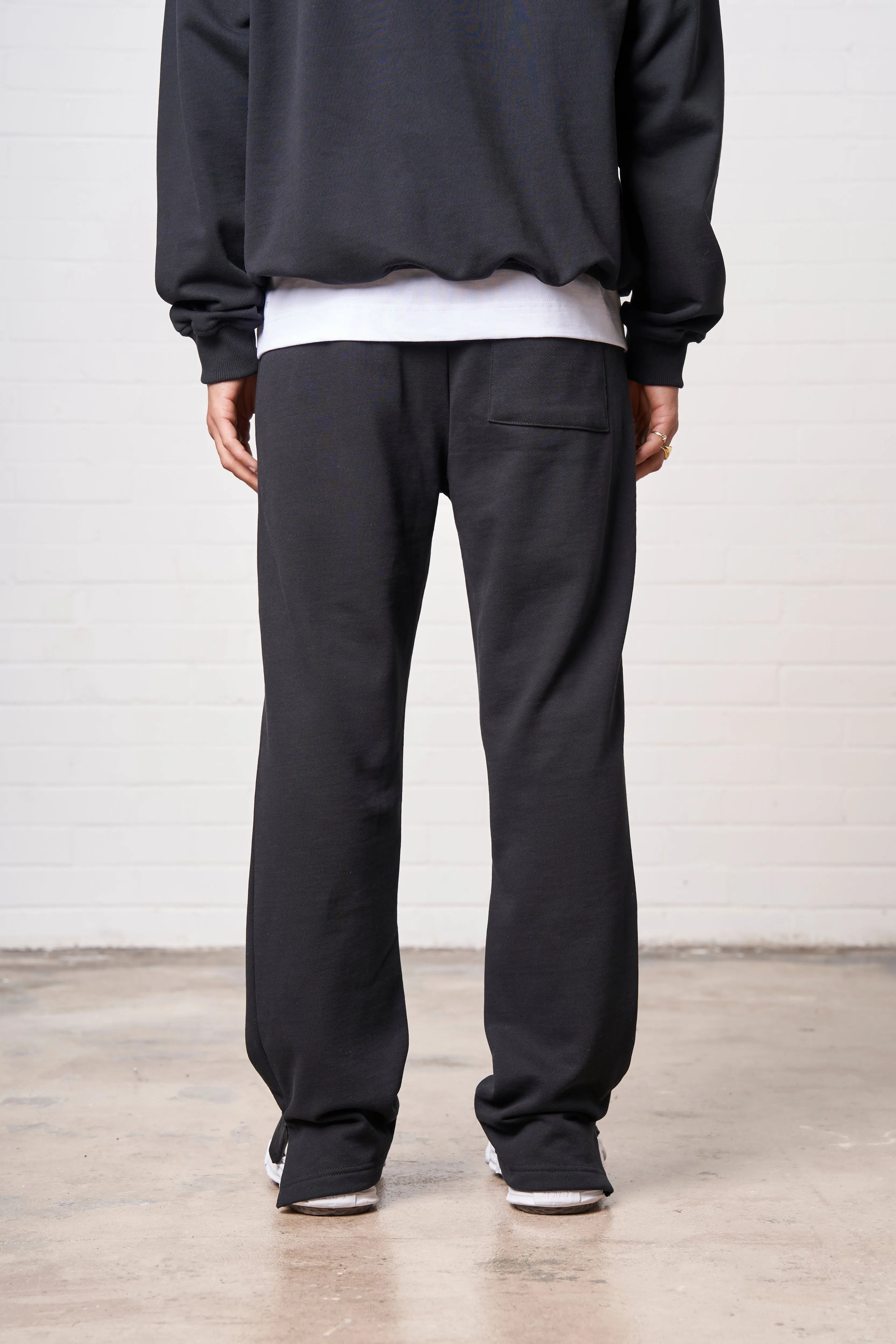 HEAVYWEIGHT APPLIQUE EMBLEM JOGGERS - BLACK sold by The Couture Club product image thumbnail 5