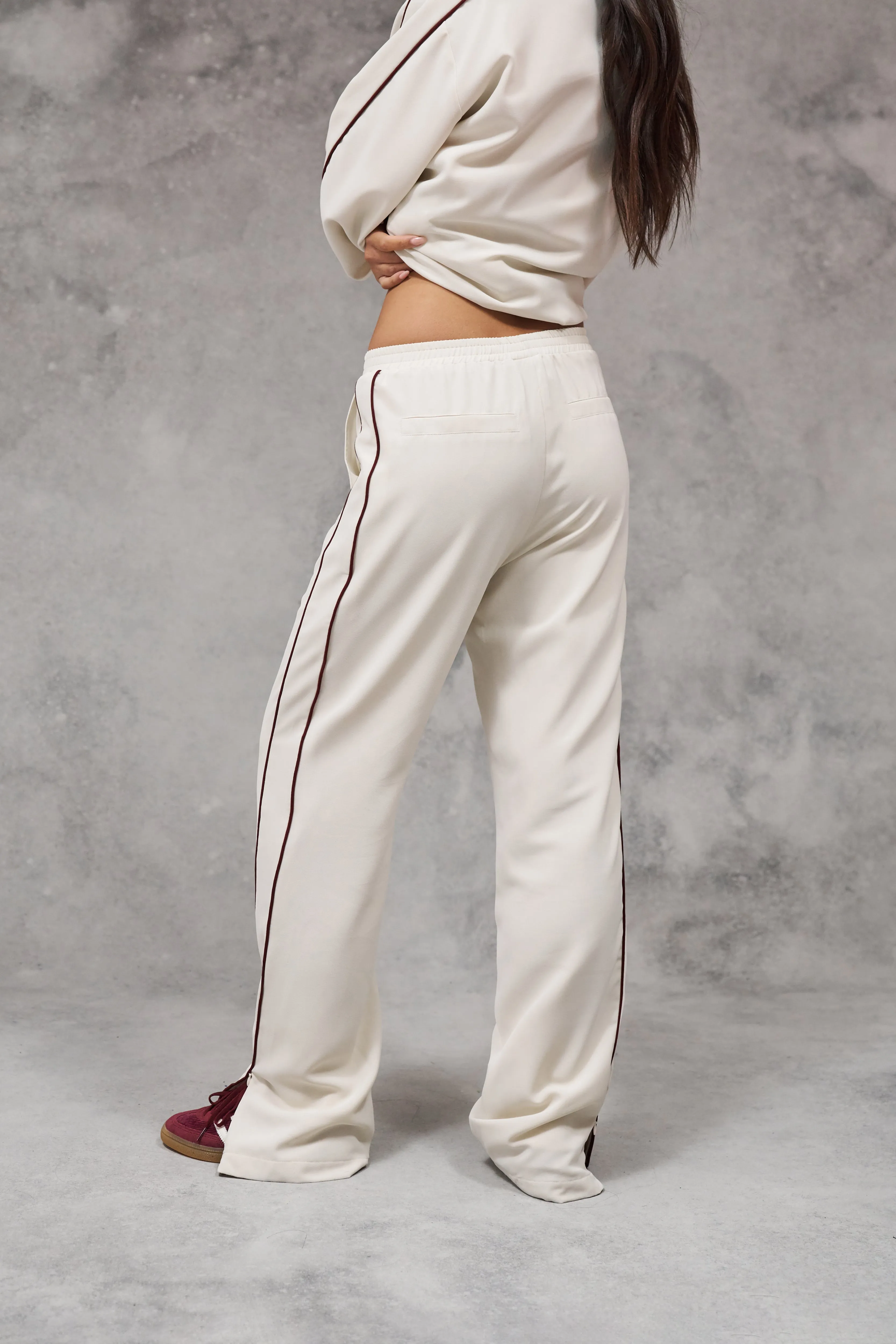 EMBLEM PIPED STRAIGHT LEG JOGGERS - STONE sold by The Couture Club product image thumbnail 4