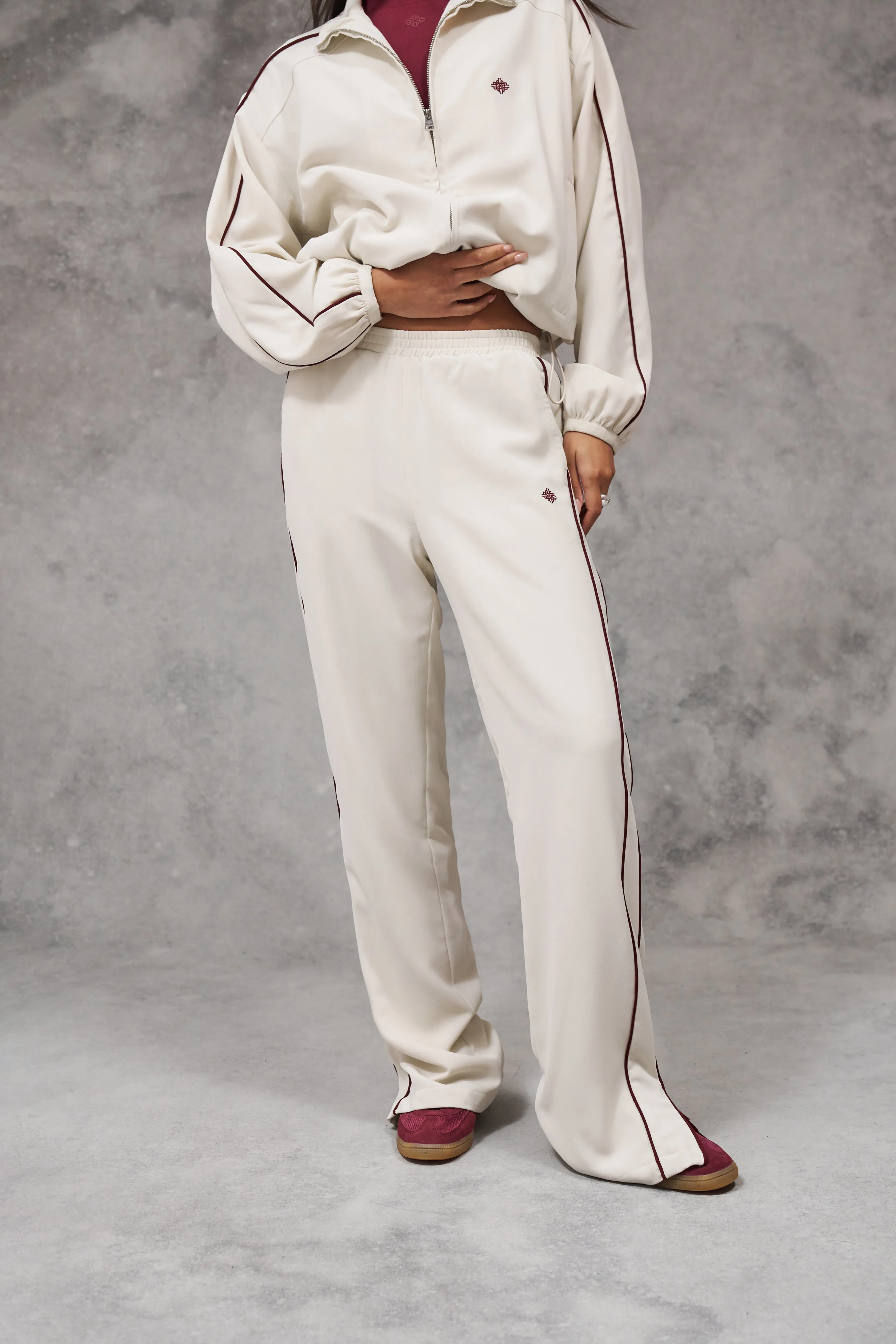 EMBLEM PIPED STRAIGHT LEG JOGGERS - STONE sold by The Couture Club product image thumbnail 2