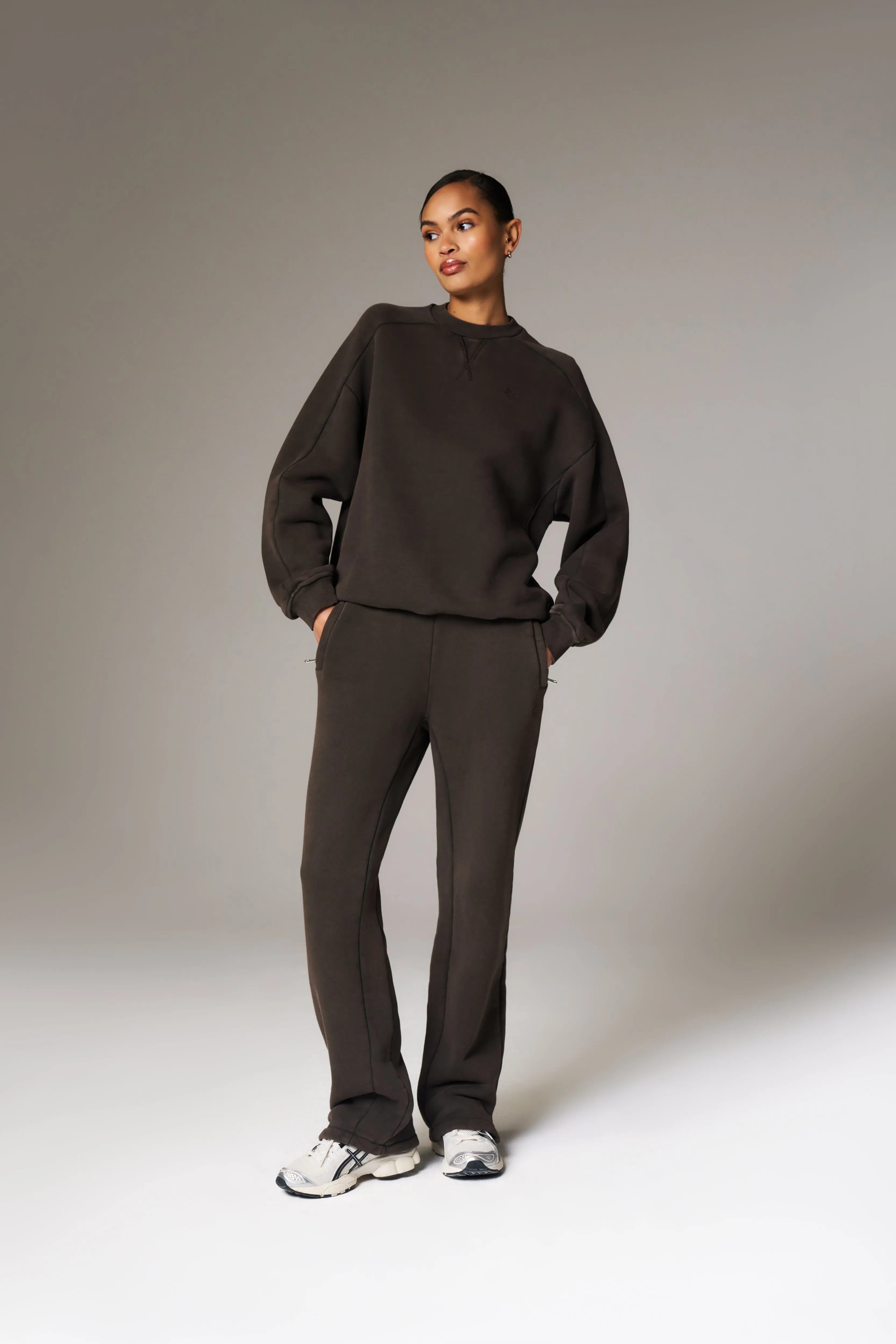 LAUNDERED CLASSICS SEAM DETAIL SWEATSHIRT - WASHED BROWN sold by The Couture Club product image thumbnail 3