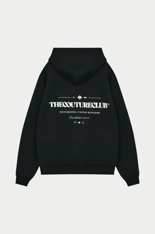 MIXED FONT GRAPHIC HOODIE - BLACK sold by The Couture Club