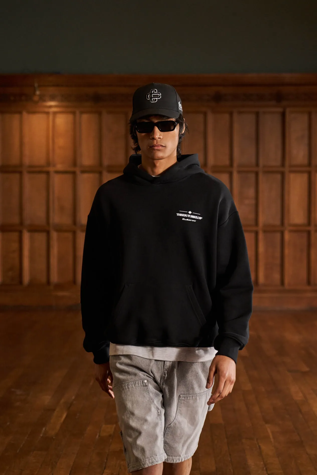 MIXED FONT GRAPHIC HOODIE - BLACK sold by The Couture Club product image thumbnail 2