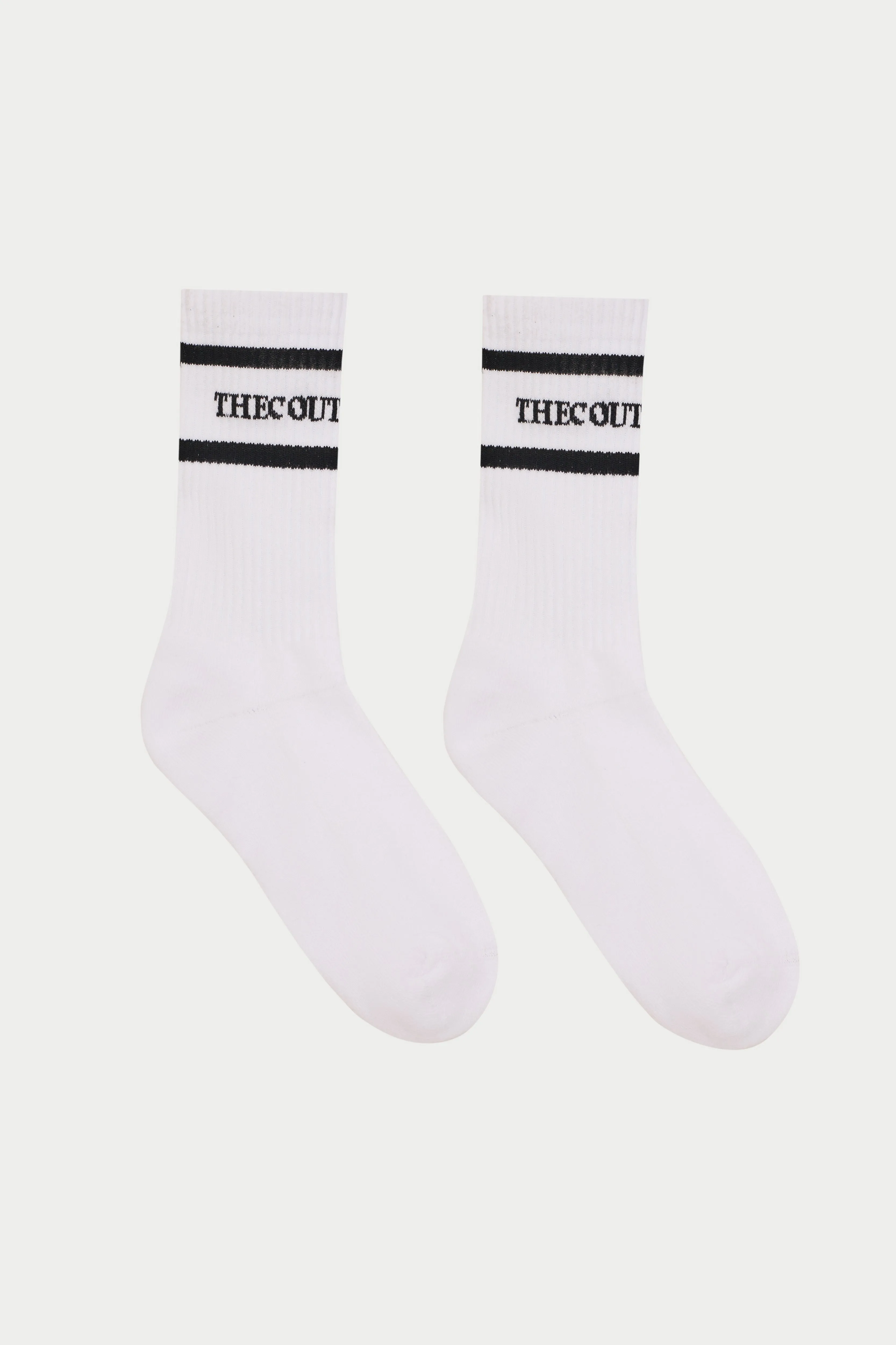 DOUBLE STRIPE COPYRIGHT SOCK - WHITE sold by The Couture Club