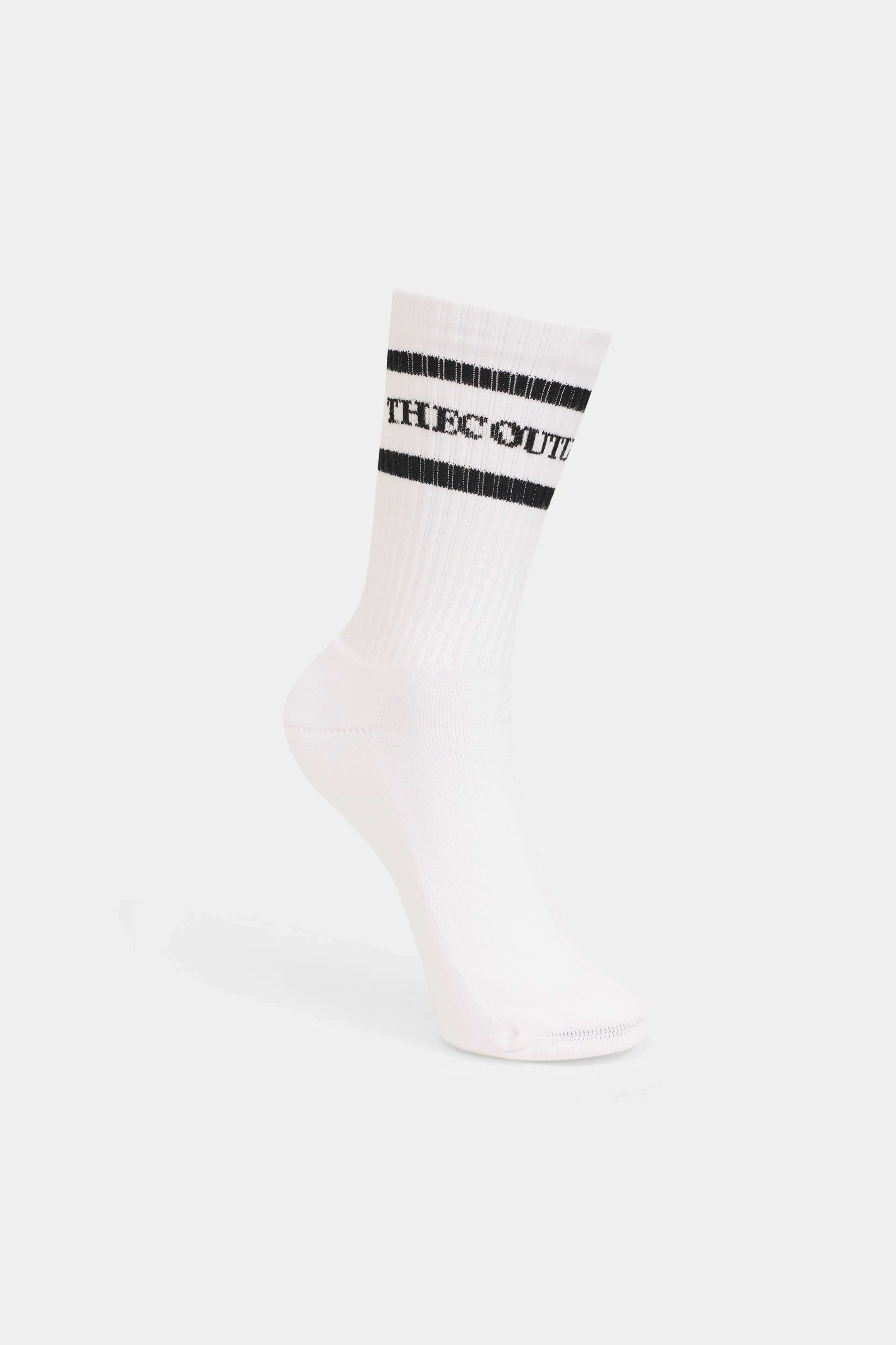 DOUBLE STRIPE COPYRIGHT SOCK - WHITE sold by The Couture Club product image thumbnail 2