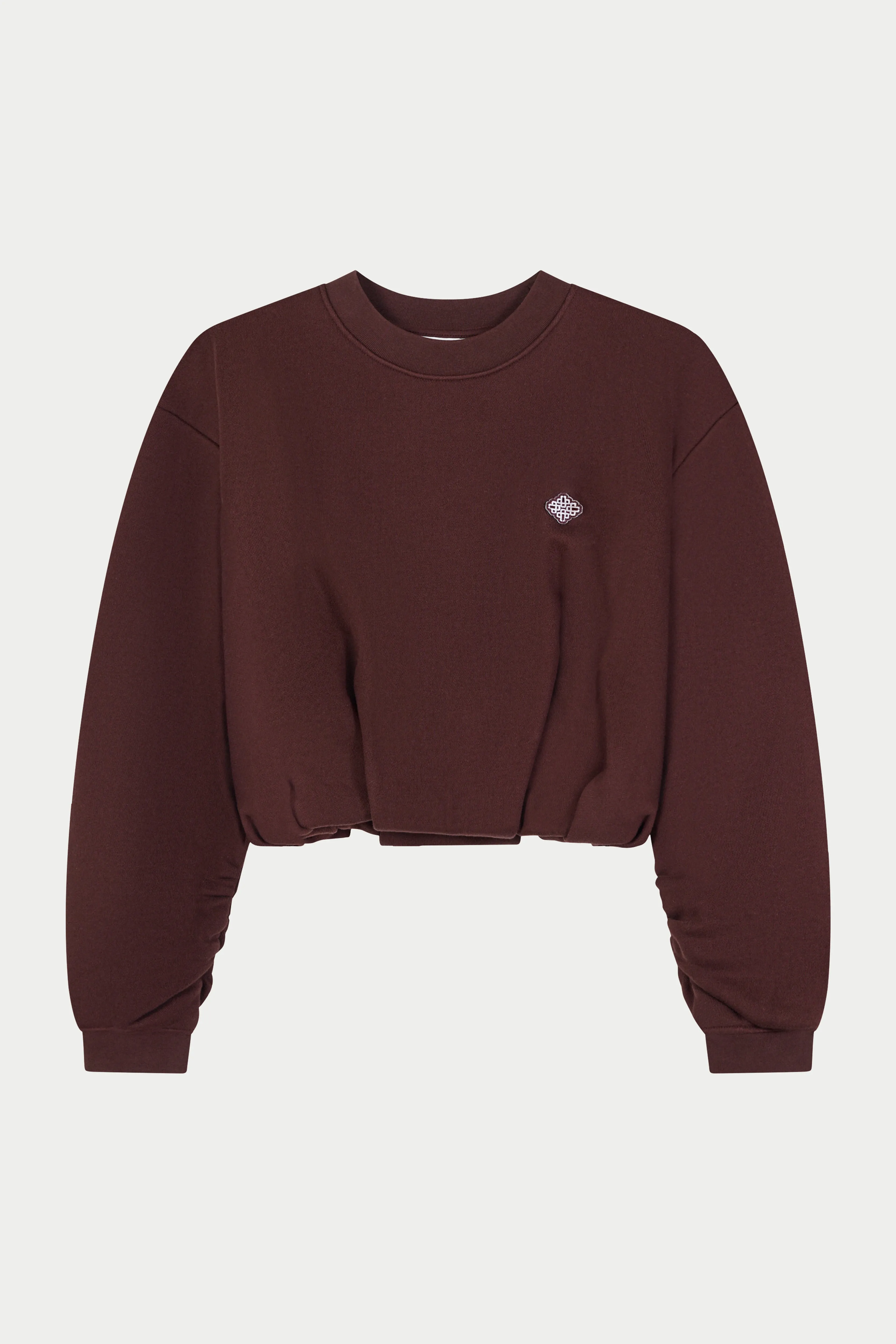 BALLOON HEM CREW - CHOCOLATE sold by The Couture Club