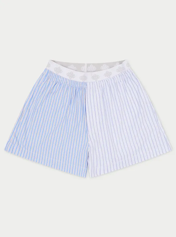 SPLICED STRIPE SHORTS - BLUE made by The Couture Club