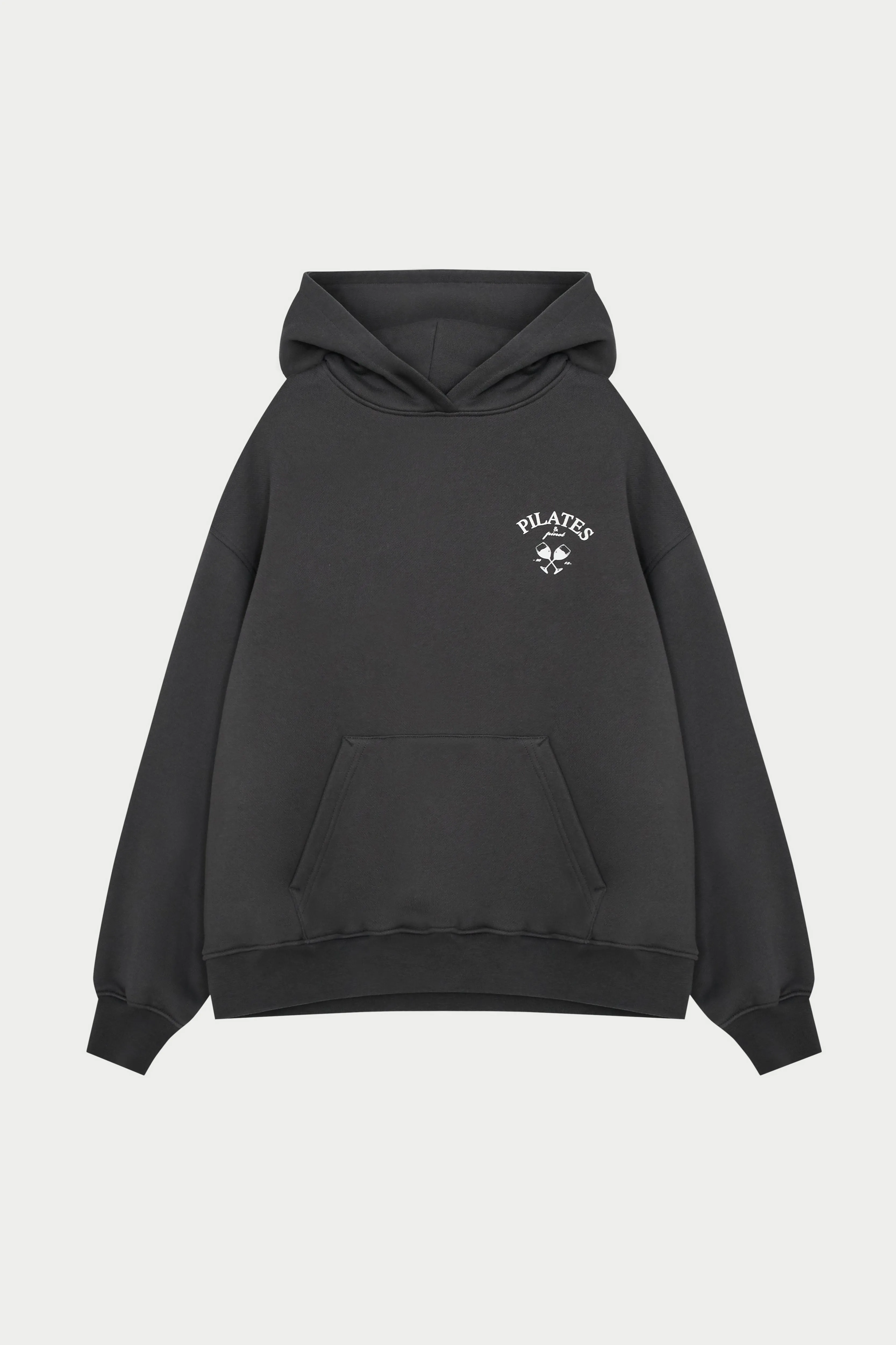 PILATES & PINOT OVERSIZED HOODIE - MIDNIGHT GREY sold by The Couture Club