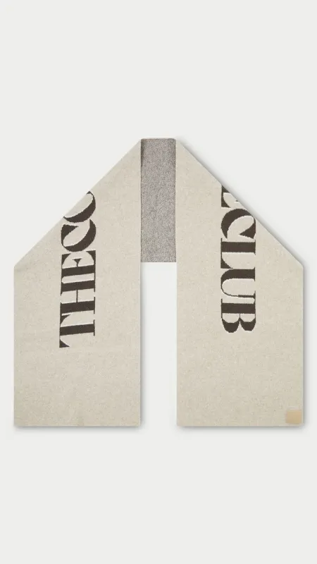 FLUFFY KNIT COPYRIGHT SCARF - BEIGE sold by The Couture Club