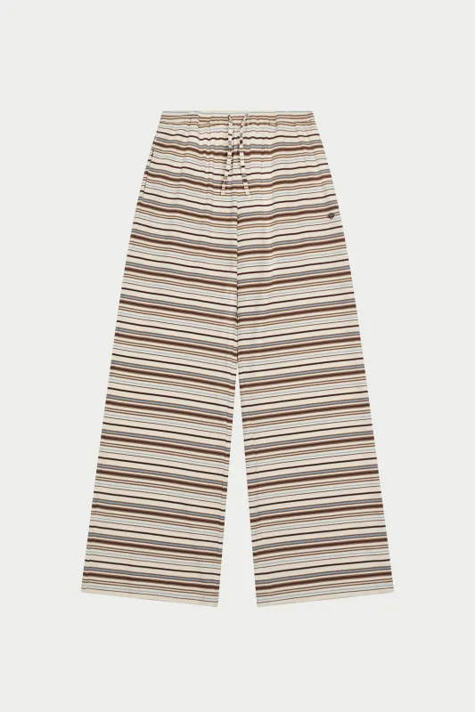 STRIPE WIDE LEG TROUSERS - BEIGE sold by The Couture Club