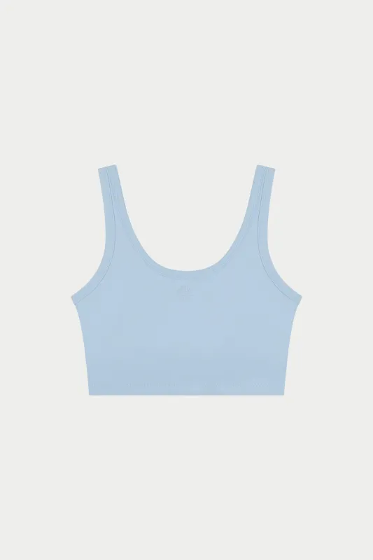 SCULPTING STRETCH EMBLEM SPORTS BRA - POWDER BLUE sold by The Couture Club