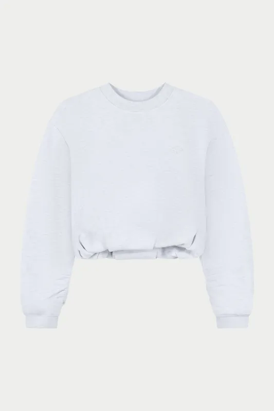 BALLOON HEM CREW - GREY MARL sold by The Couture Club