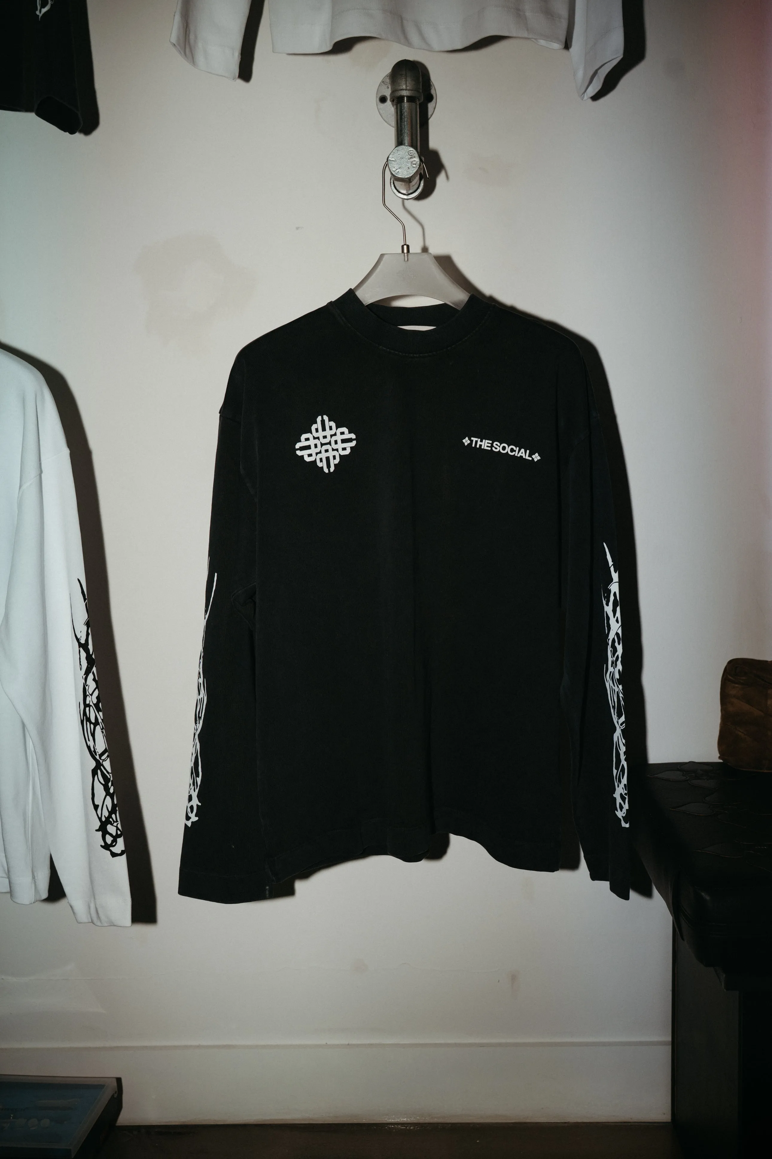 THE SOCIAL X TCC LONG SLEEVE T-SHIRT - GREY sold by The Couture Club product image thumbnail 2