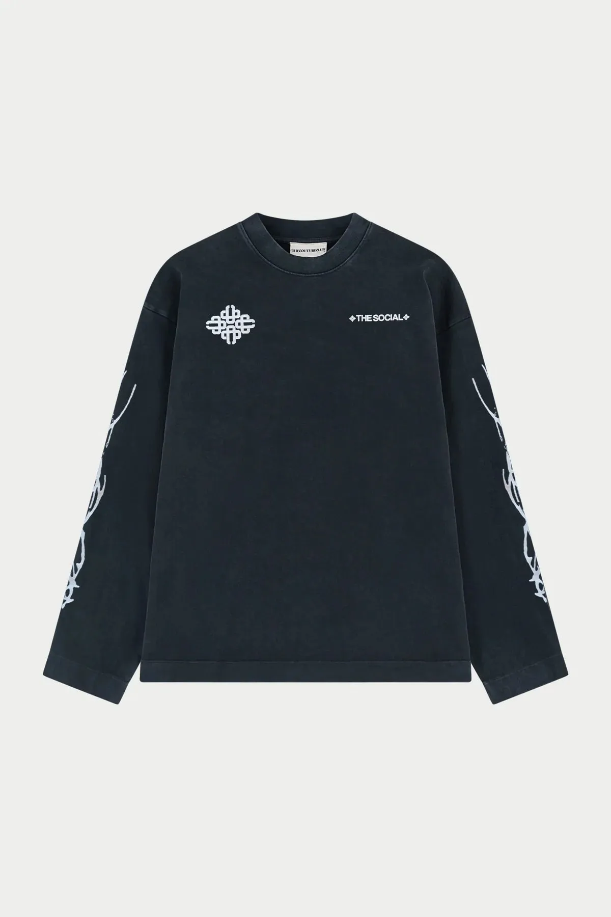 THE SOCIAL X TCC LONG SLEEVE T-SHIRT - GREY sold by The Couture Club product image thumbnail 3