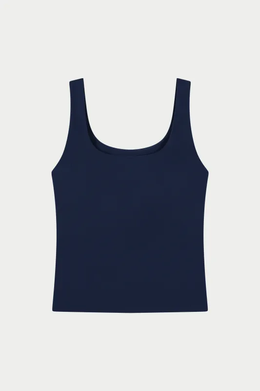 SCULPTING STRETCH SCOOP NECK SPORTS TOP - DARK NAVY made by The Couture Club