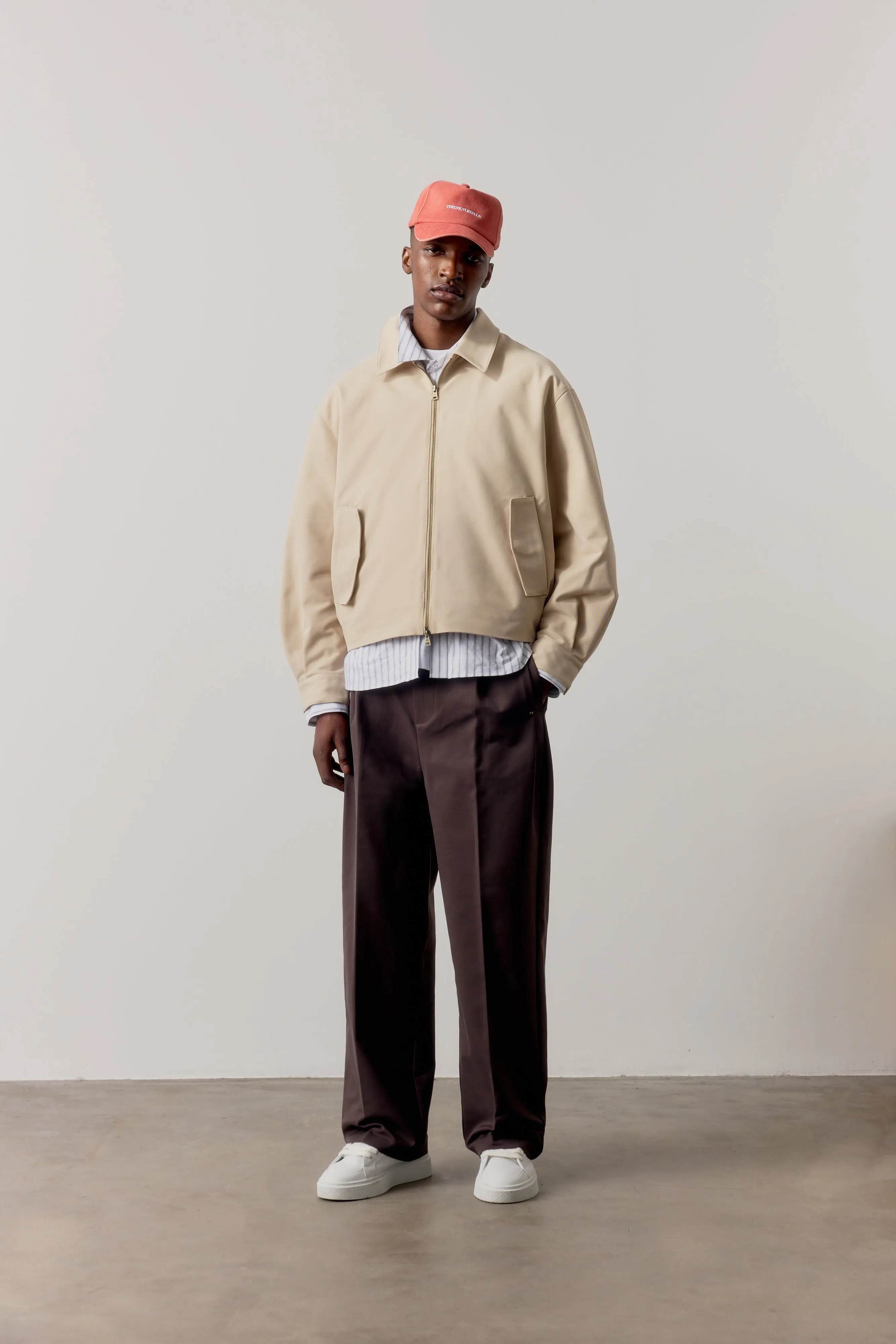 RUCHED HARRINGTON JACKET - BEIGE sold by The Couture Club product image thumbnail 3