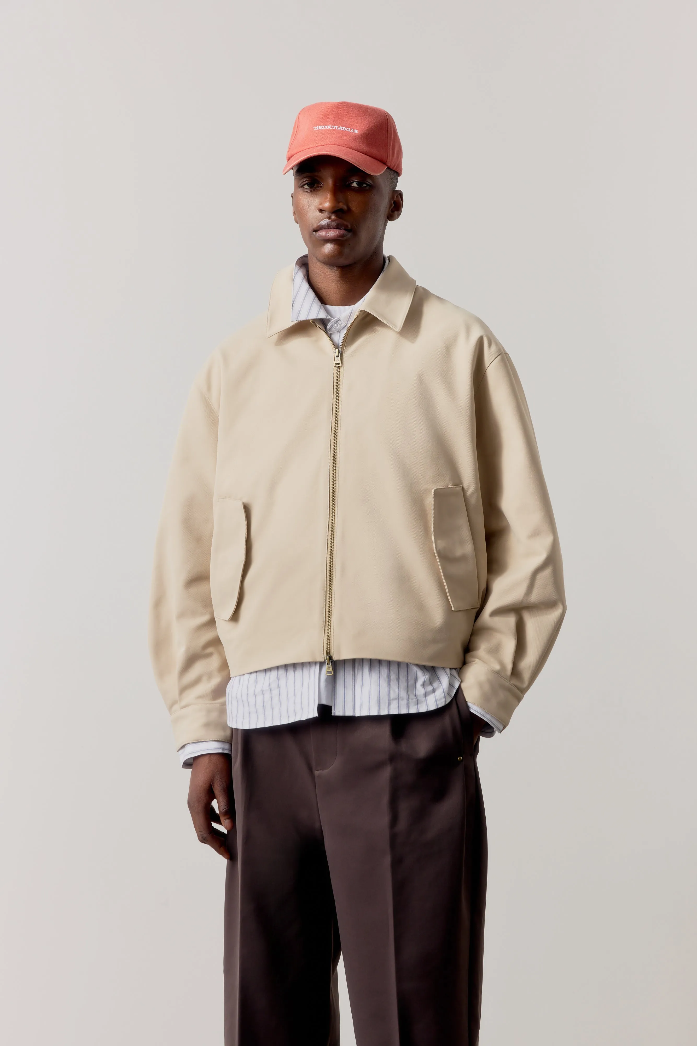 RUCHED HARRINGTON JACKET - BEIGE sold by The Couture Club product image thumbnail 2