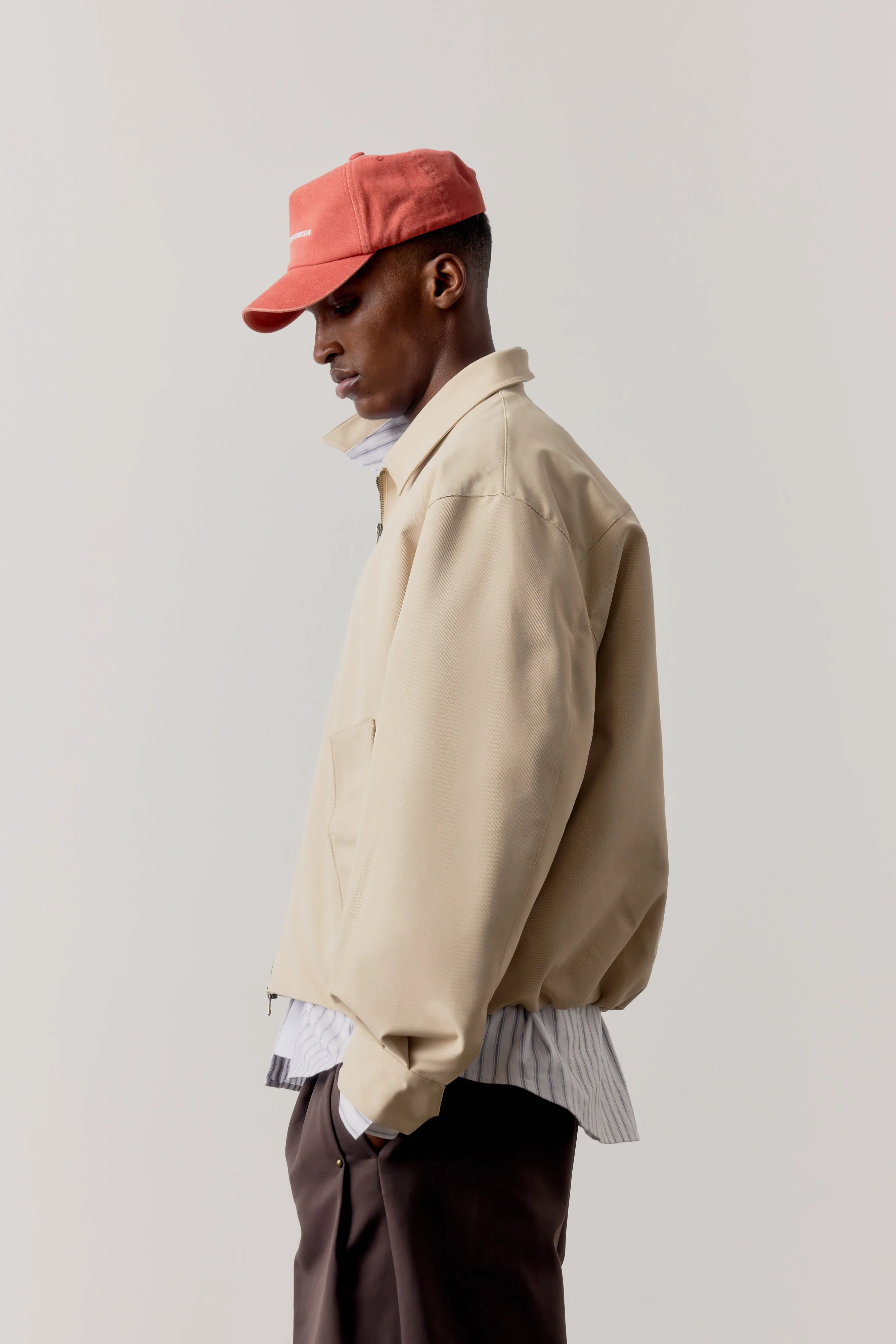 RUCHED HARRINGTON JACKET - BEIGE sold by The Couture Club product image thumbnail 4