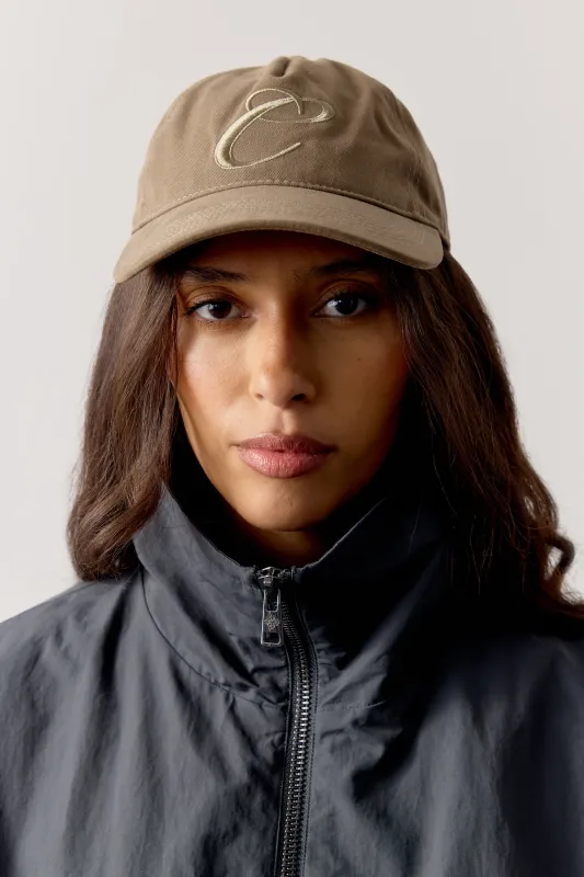 C SCRIPT CAP - KHAKI sold by The Couture Club