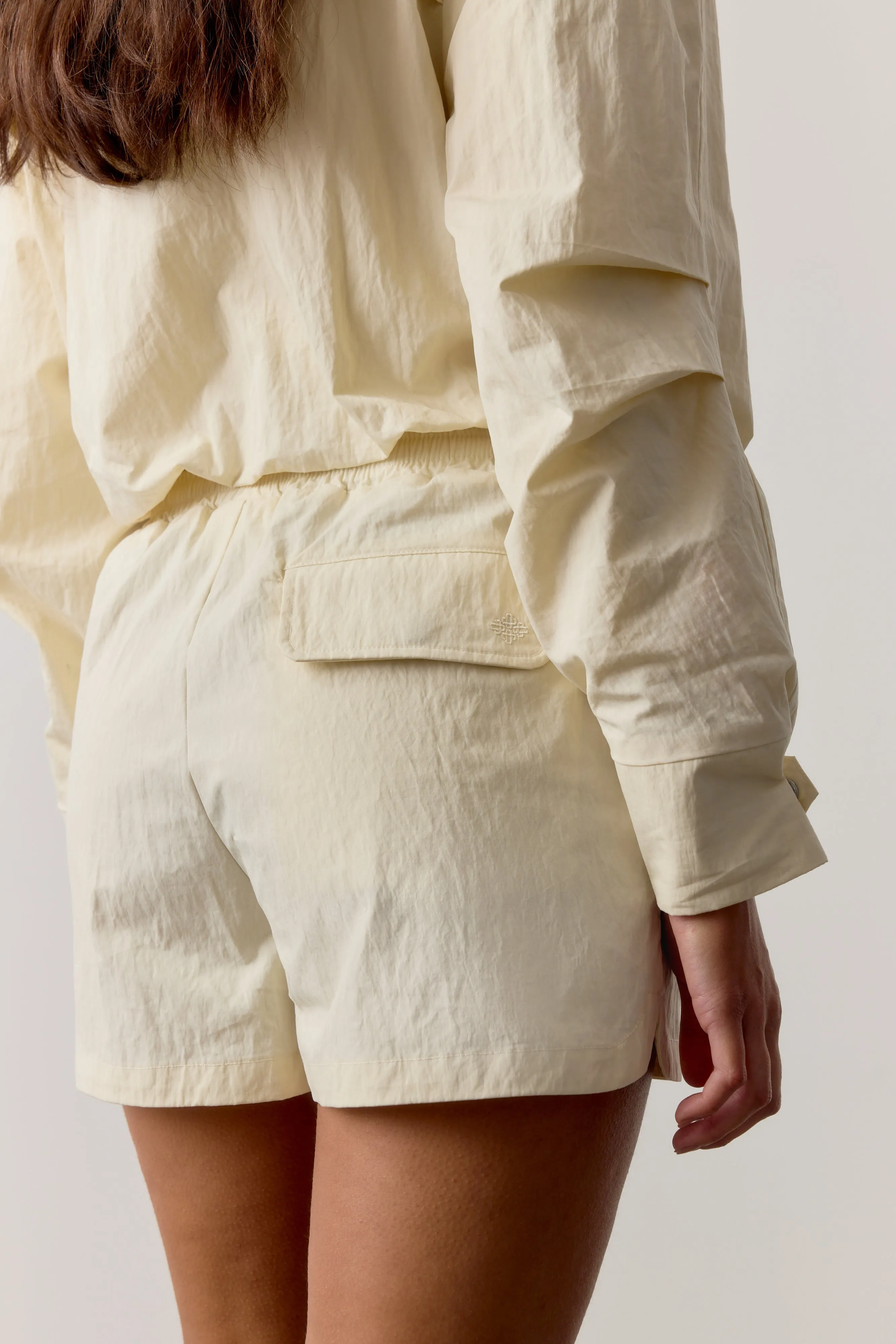 SHELL ELASTICATED SHORTS - ECRU sold by The Couture Club product image thumbnail 5