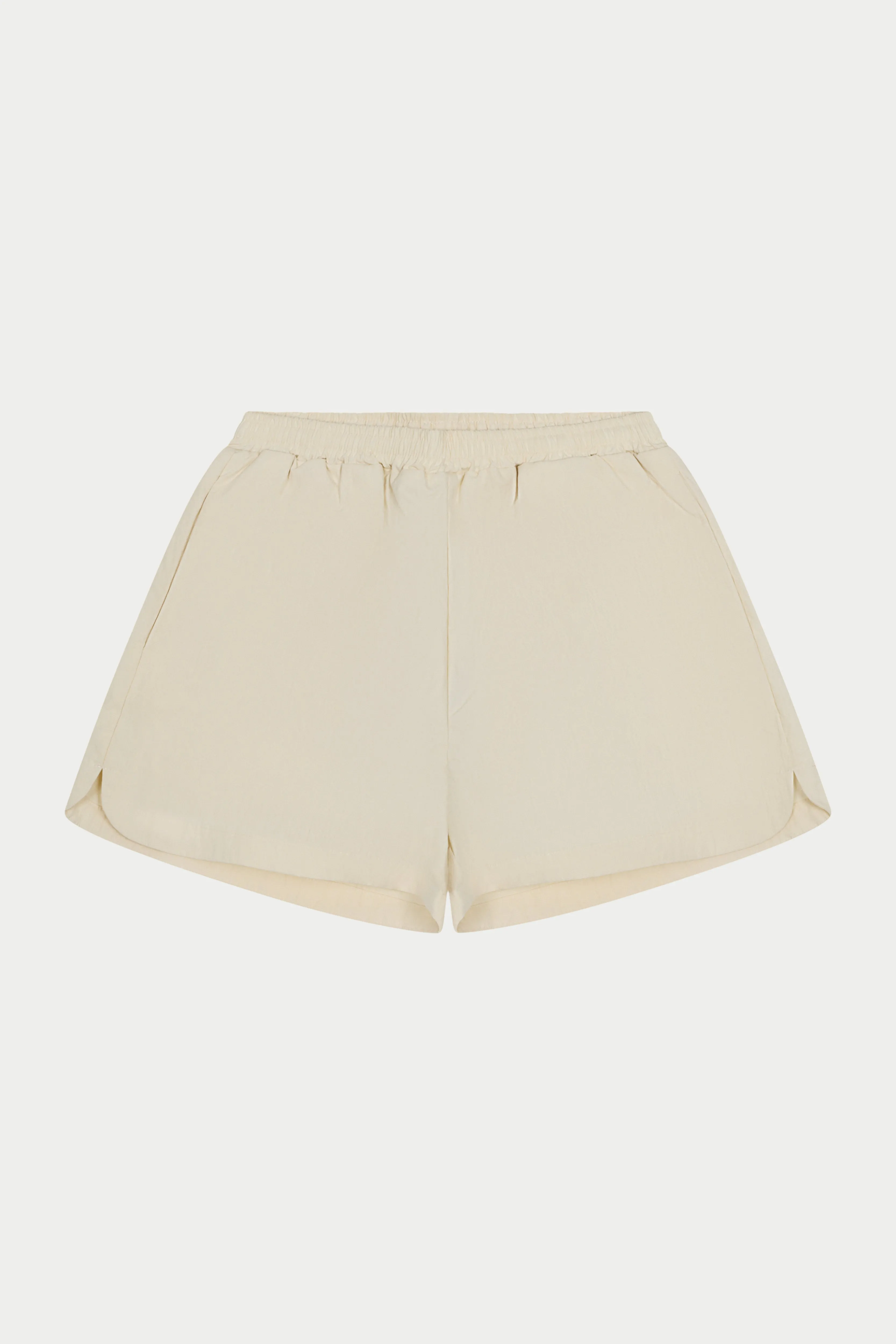 SHELL ELASTICATED SHORTS - ECRU sold by The Couture Club