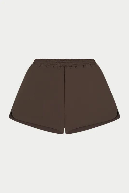 SHELL ELASTICATED SHORTS - BROWN made by The Couture Club