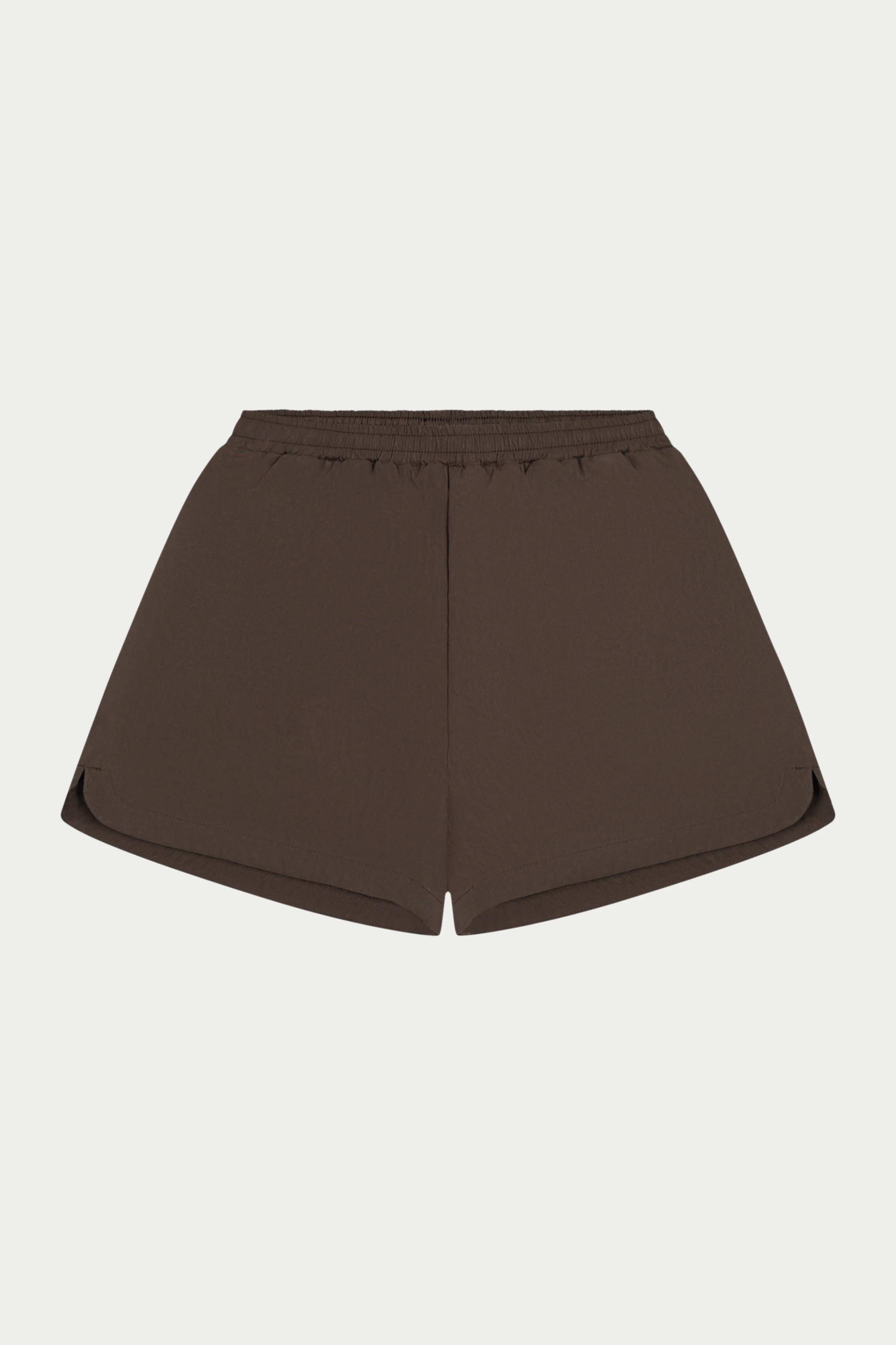 SHELL ELASTICATED SHORTS - BROWN sold by The Couture Club