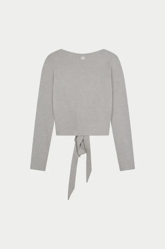 WRAP AROUND KNIT CARDIGAN - GREY MARL made by The Couture Club