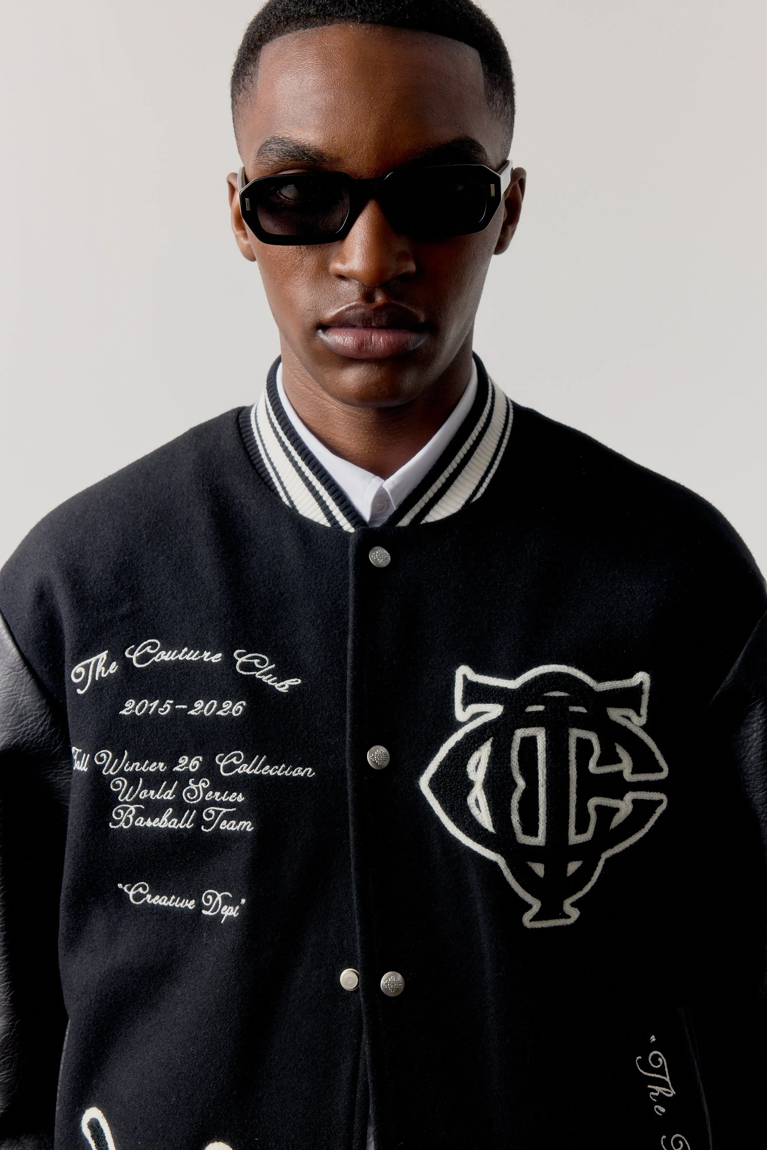 MULTI BADGE VARSITY JACKET - BLACK sold by The Couture Club product image thumbnail 5