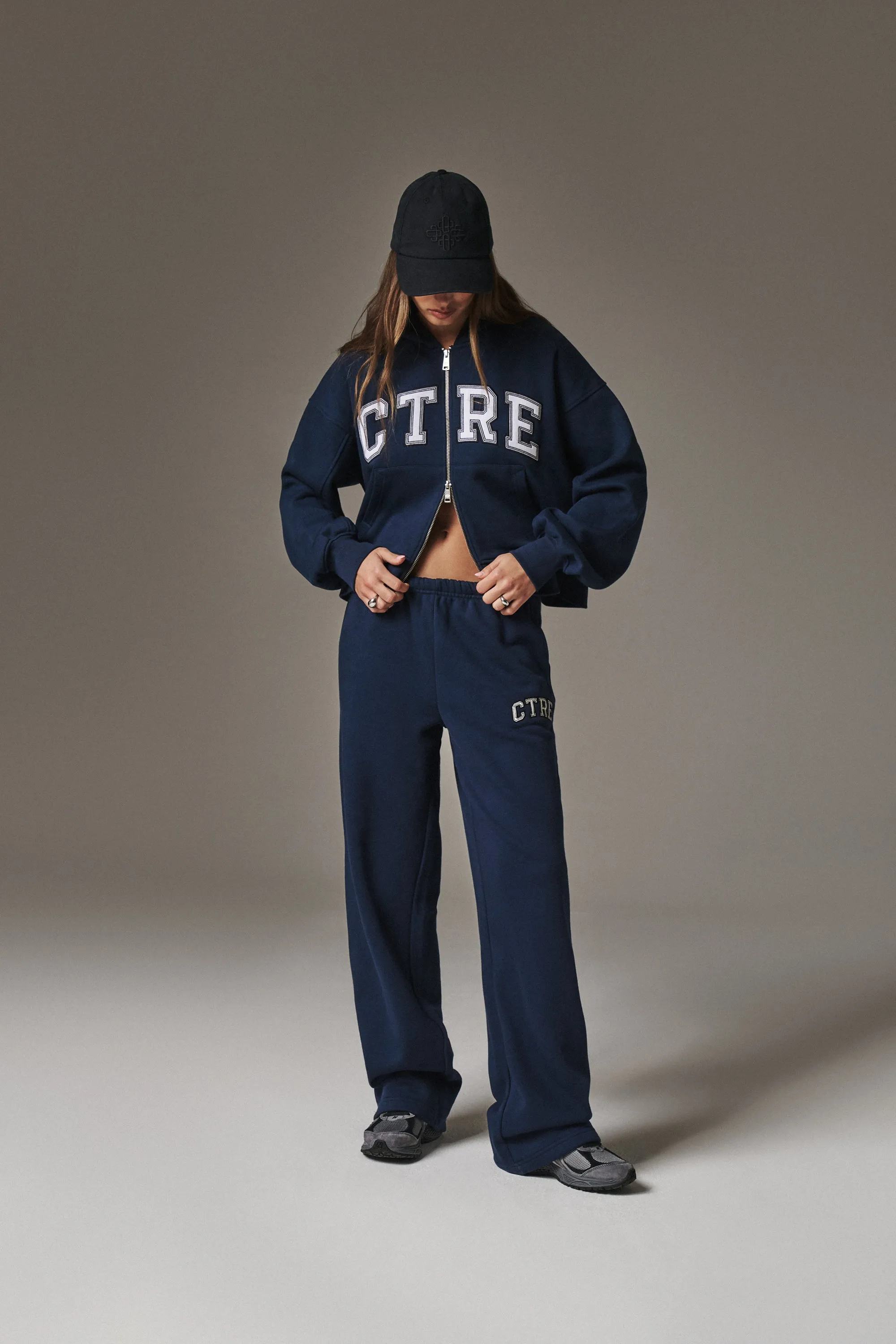 CTRE APPLIQUE ZIP THROUGH HOODIE - NAVY sold by The Couture Club product image thumbnail 3