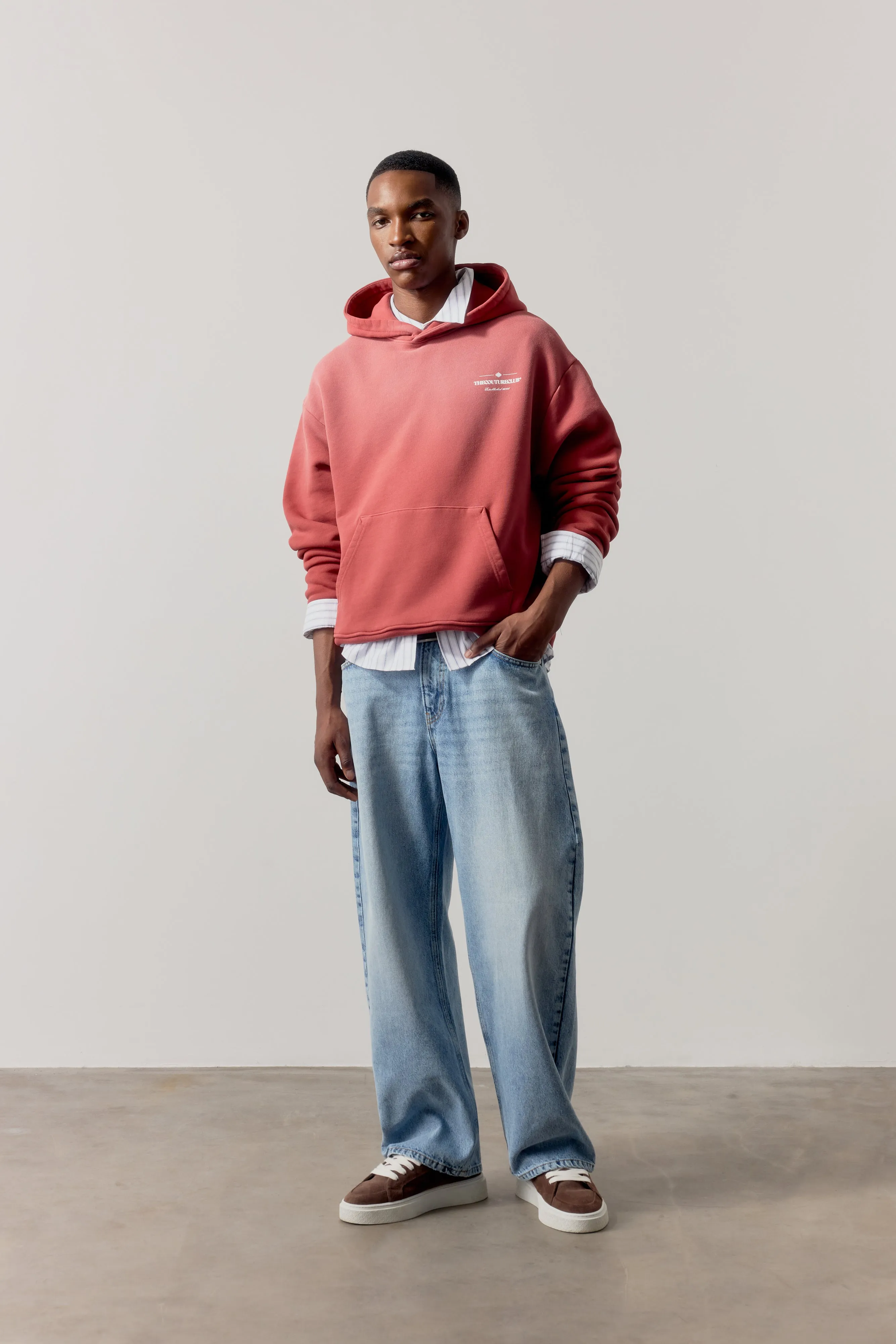 SPRAY WASH COPYRIGHT MULTI GRAPHIC HOODIE - RED sold by The Couture Club product image thumbnail 3