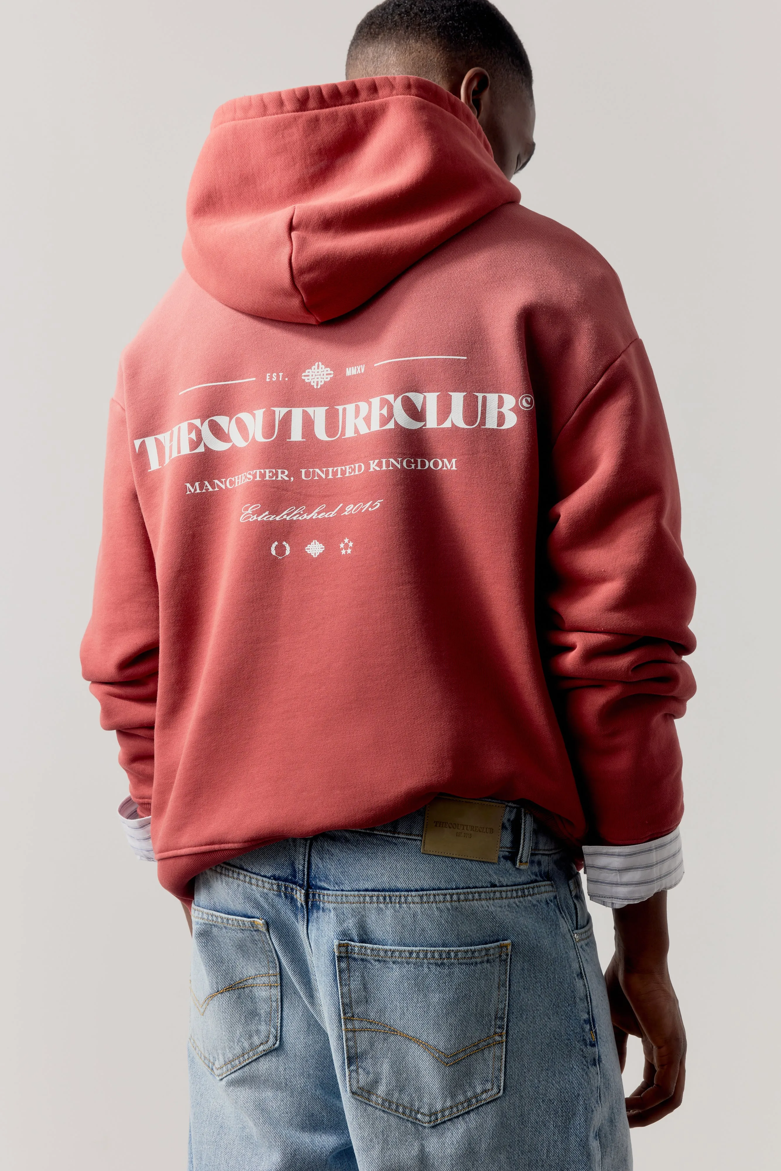 SPRAY WASH COPYRIGHT MULTI GRAPHIC HOODIE - RED sold by The Couture Club product image thumbnail 2