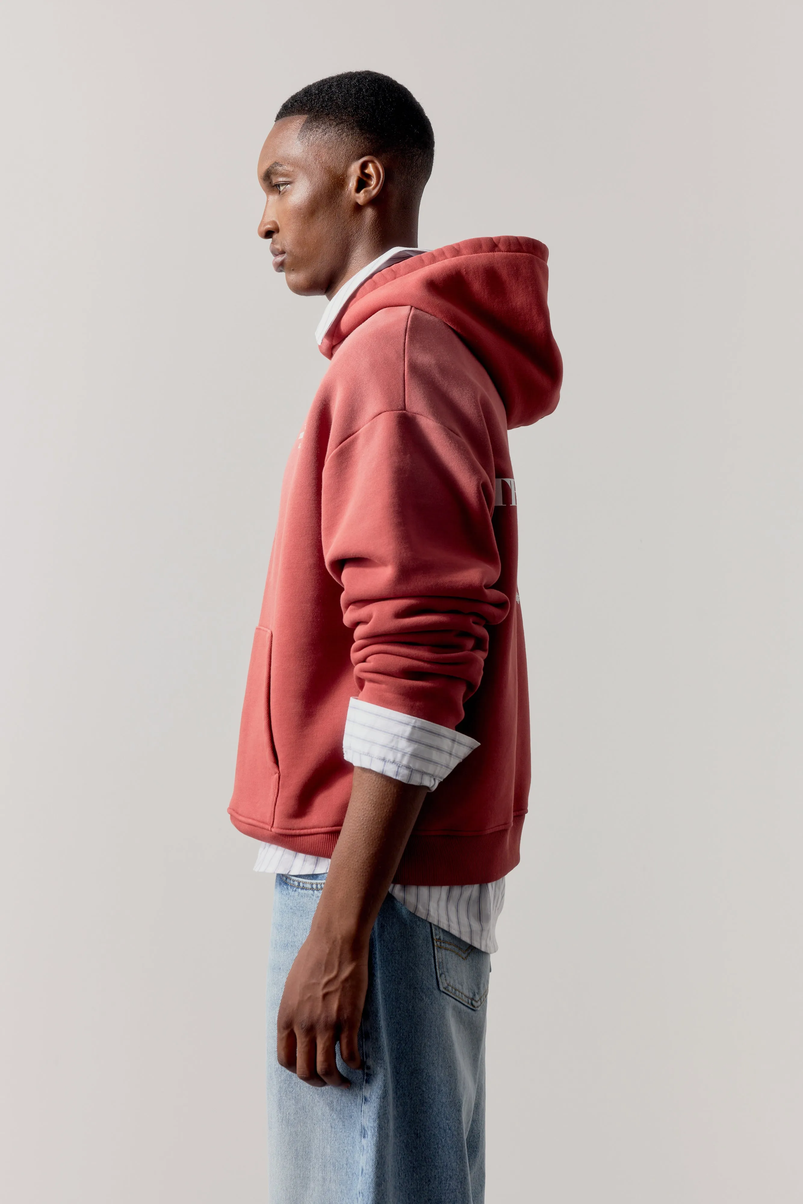 SPRAY WASH COPYRIGHT MULTI GRAPHIC HOODIE - RED sold by The Couture Club product image thumbnail 4