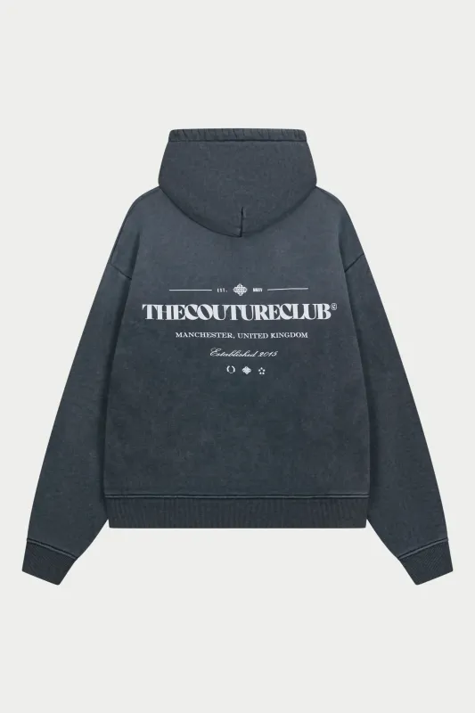 SPRAY WASH COPYRIGHT MULTI GRAPHIC HOODIE - BLACK made by The Couture Club