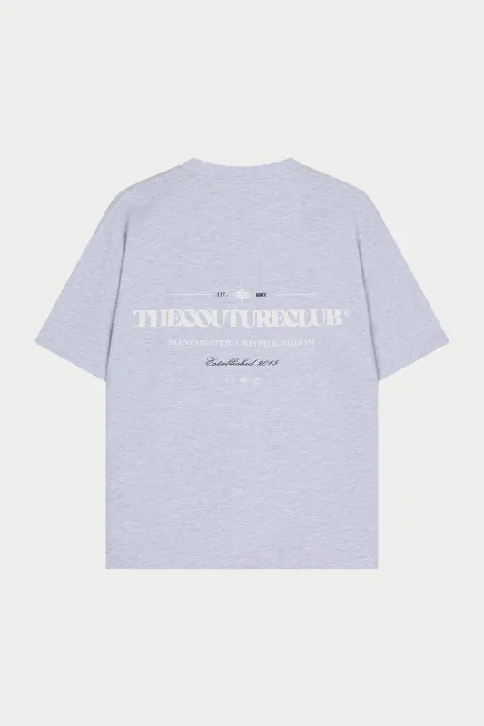 COPYRIGHT MULTI GRAPHIC T-SHIRT - GREY WHITE made by The Couture Club
