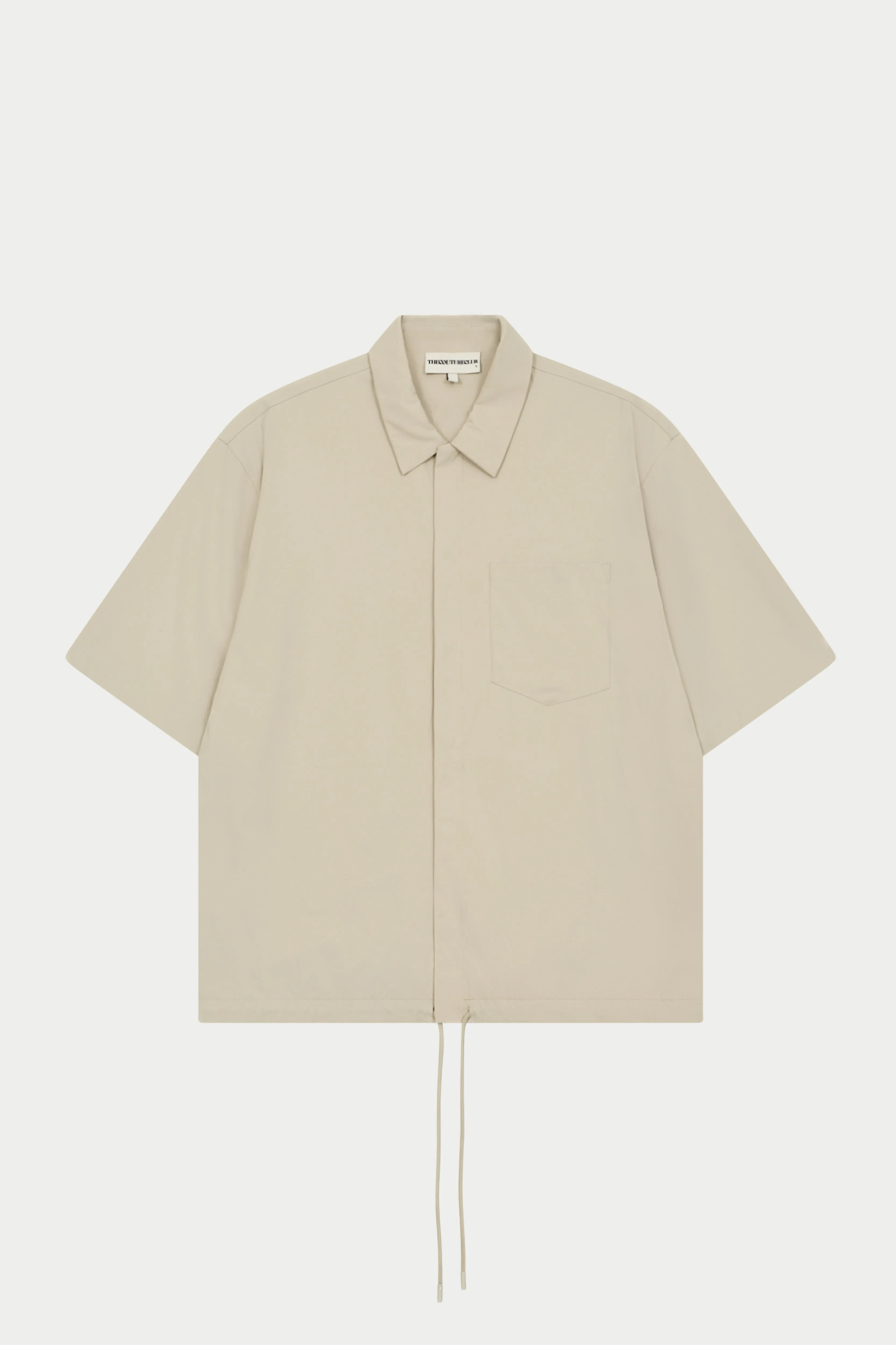 NYLON DRAWCORD SHIRT - STONE sold by The Couture Club