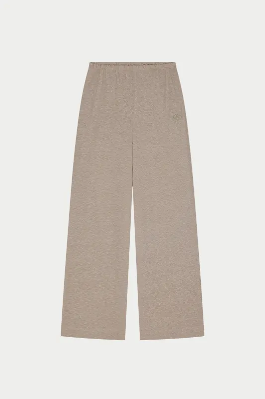 MARL SLUB WIDE LEG JOGGERS - MUSHROOM made by The Couture Club