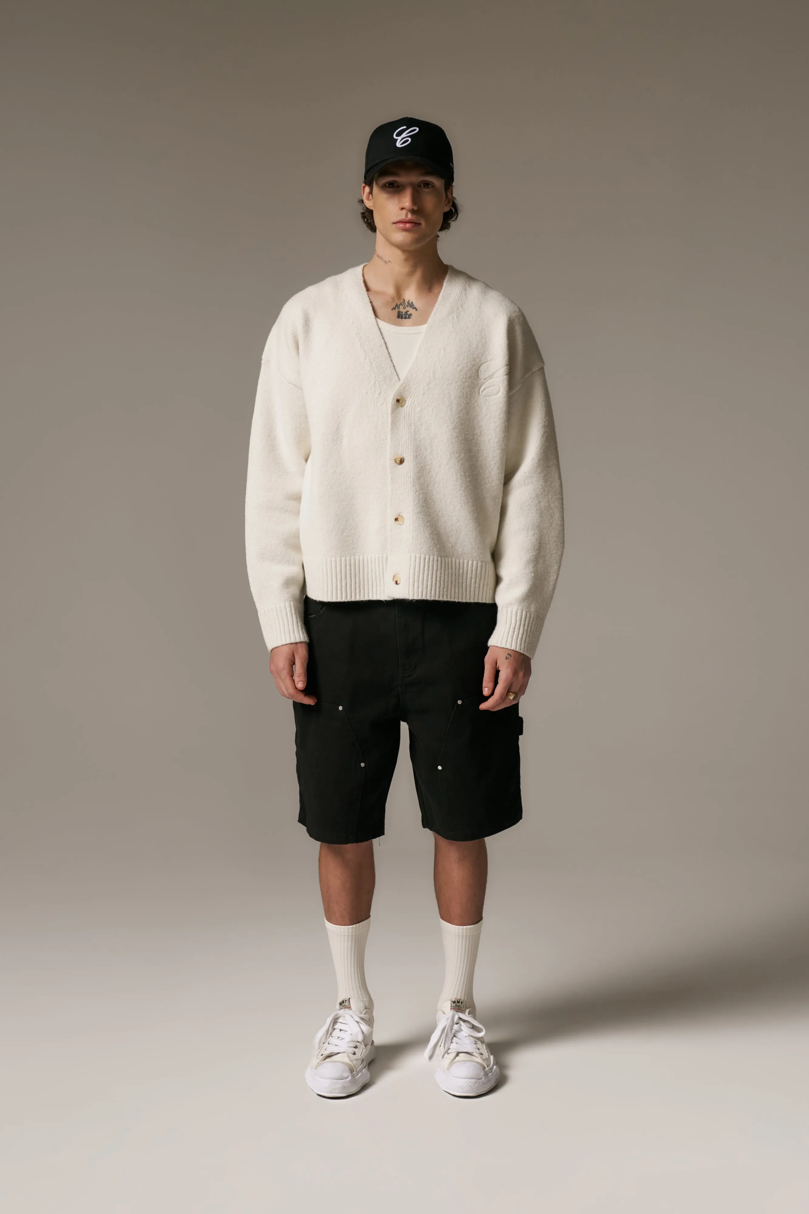 TWILL CARPENTER SHORTS - BLACK sold by The Couture Club product image thumbnail 3