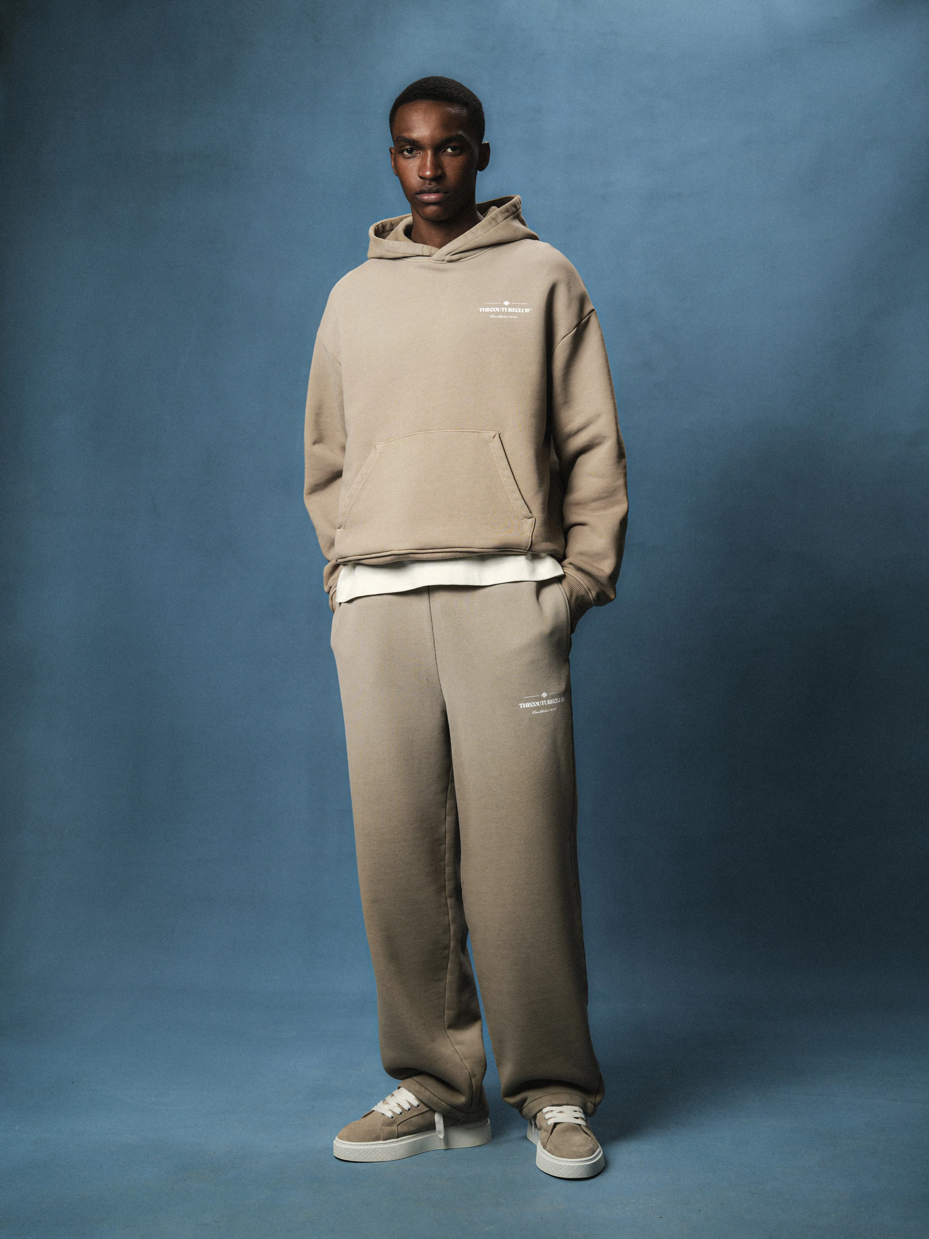 SPRAY WASH COPYRIGHT MULTI GRAPHIC JOGGERS - BEIGE sold by The Couture Club product image thumbnail 3