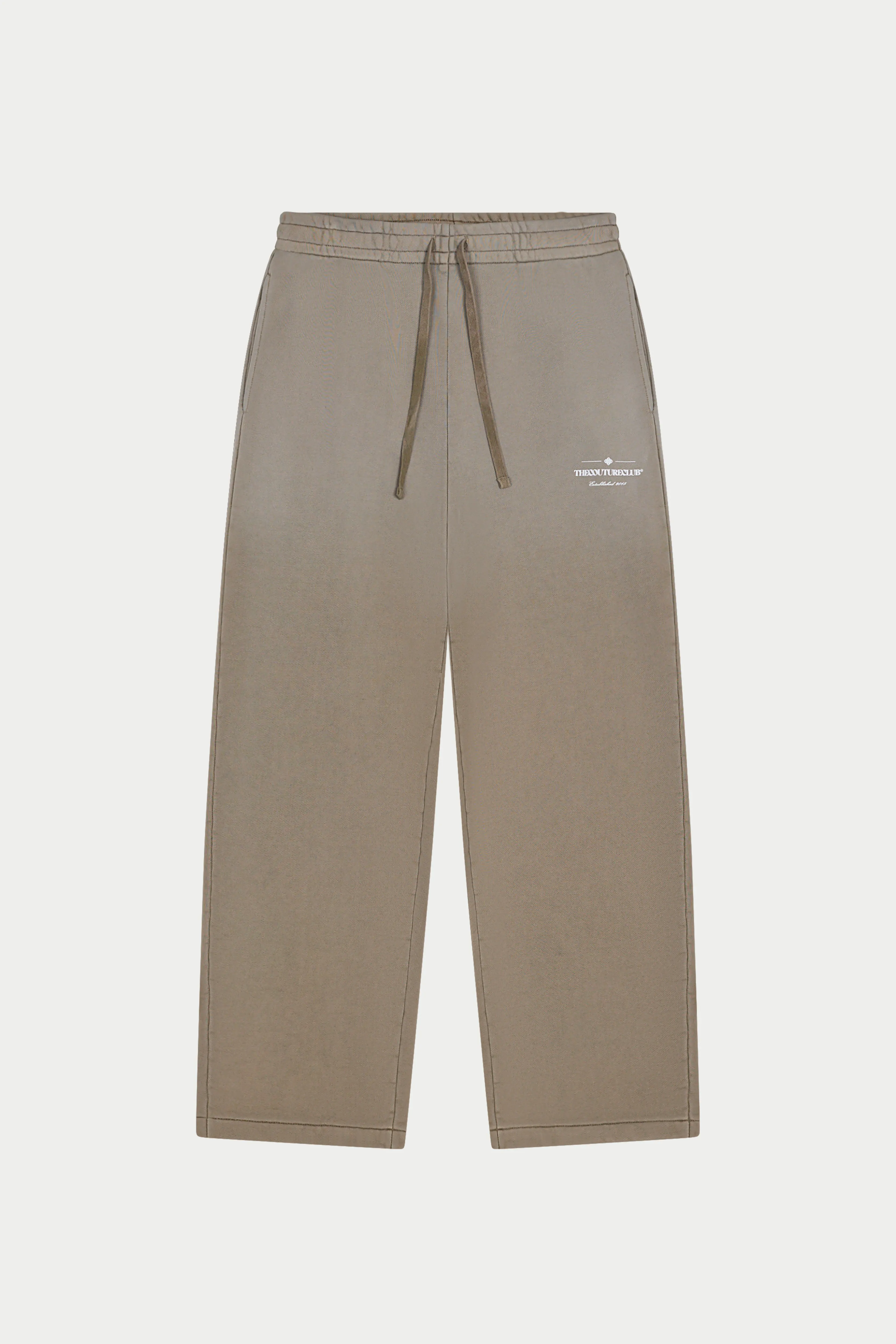 SPRAY WASH COPYRIGHT MULTI GRAPHIC JOGGERS - BEIGE sold by The Couture Club
