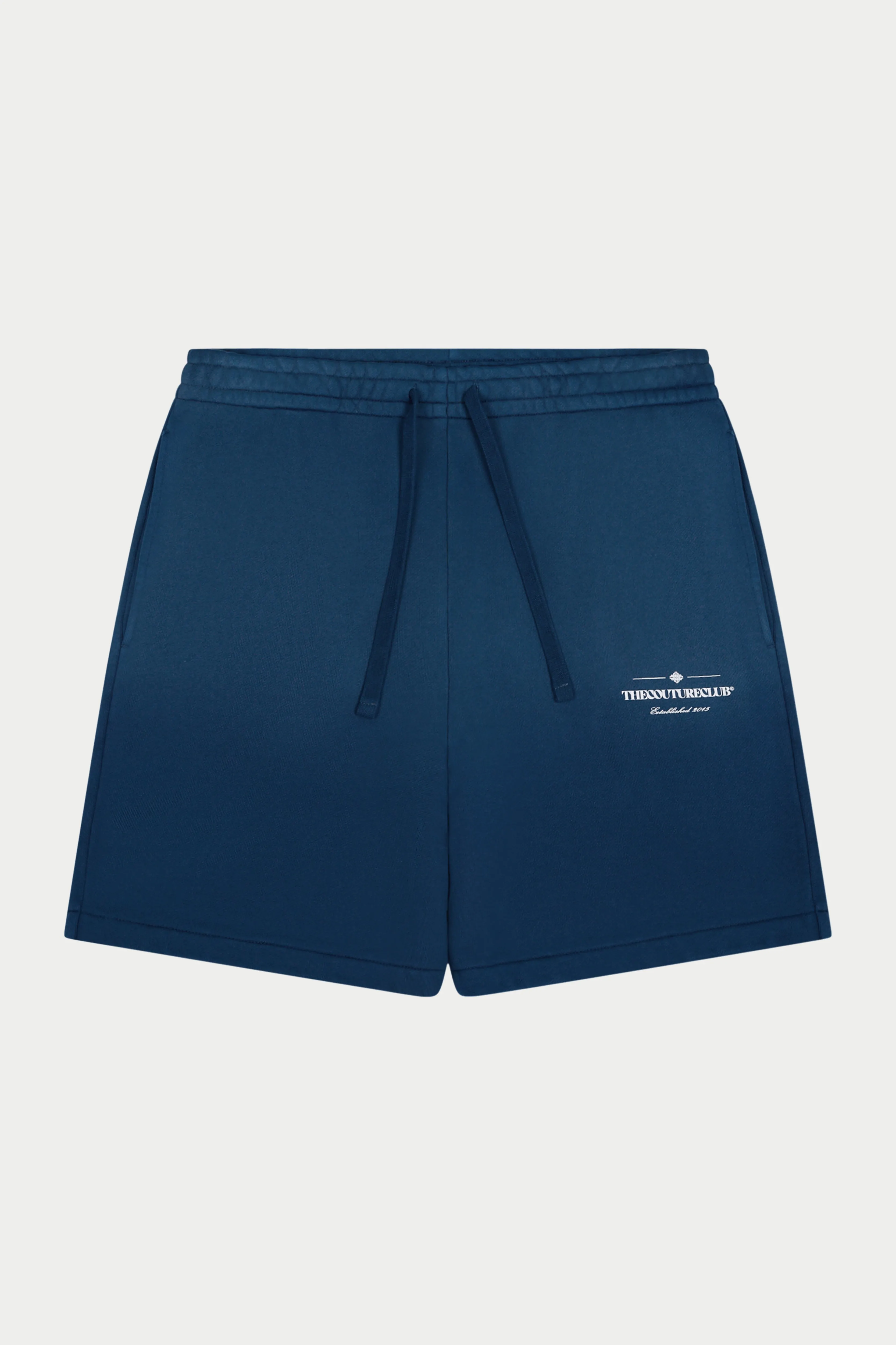 SPRAY WASH COPYRIGHT MULTI GRAPHIC SHORTS - BLUE sold by The Couture Club