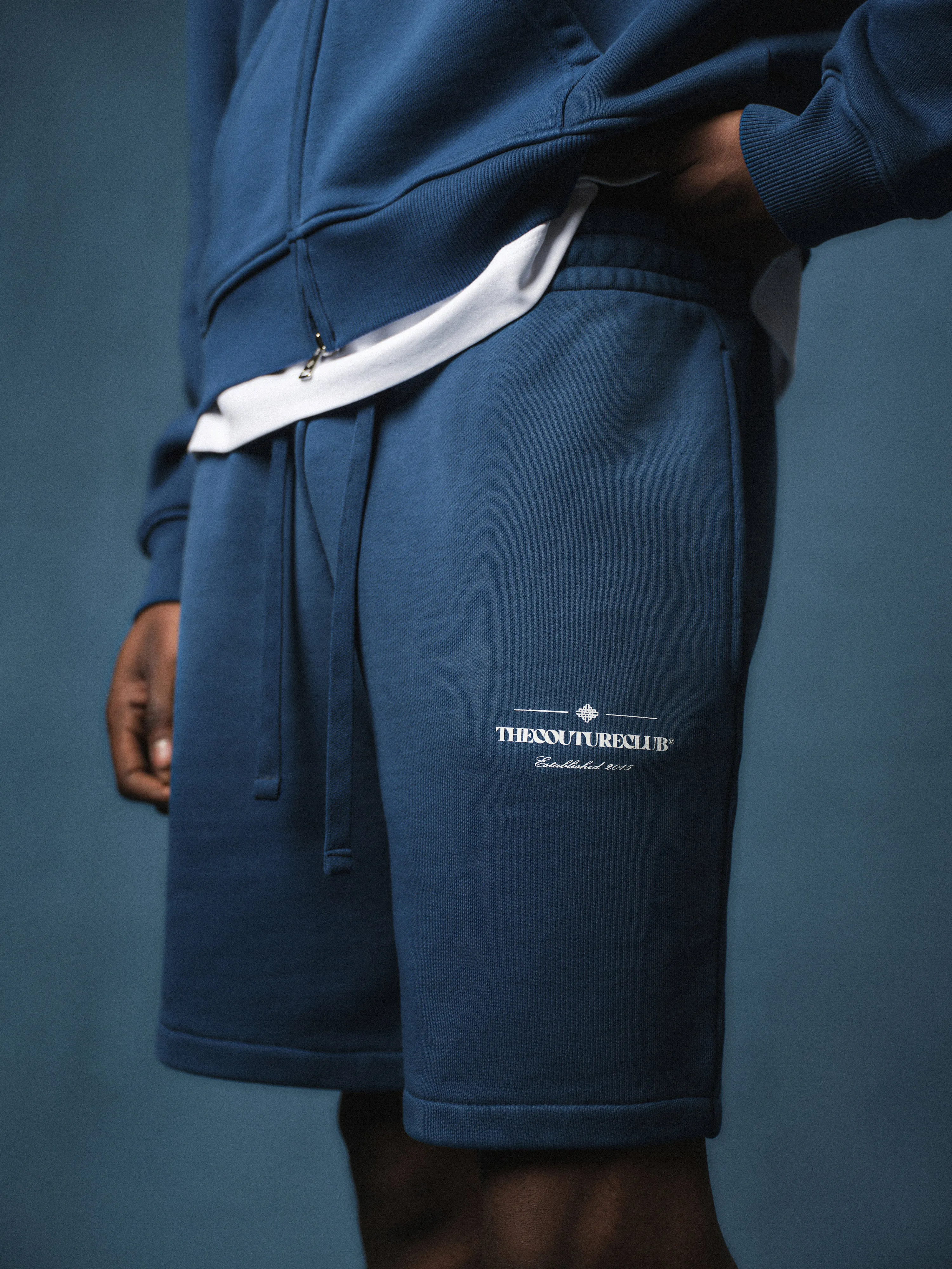 SPRAY WASH COPYRIGHT MULTI GRAPHIC SHORTS - BLUE sold by The Couture Club product image thumbnail 5